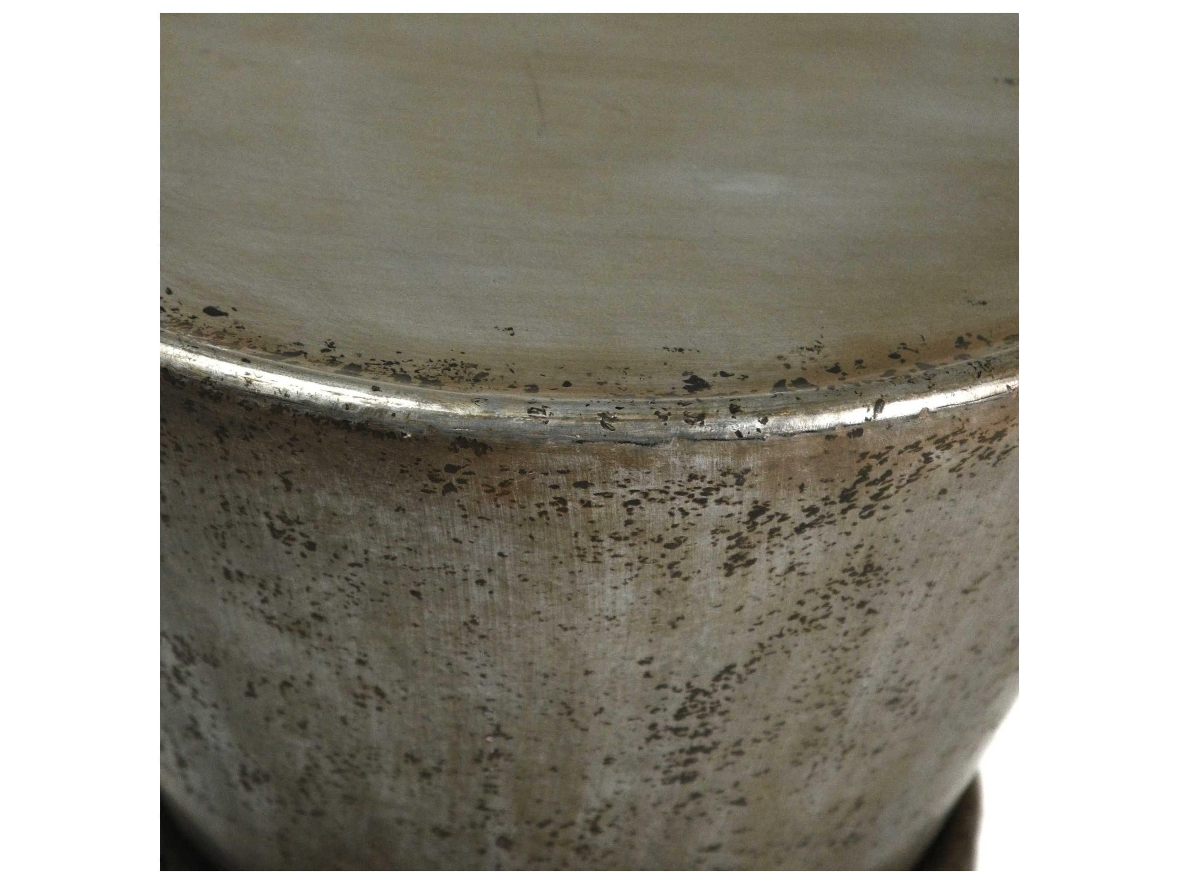 Zentique Rustic Zinc Gray Accent Stool