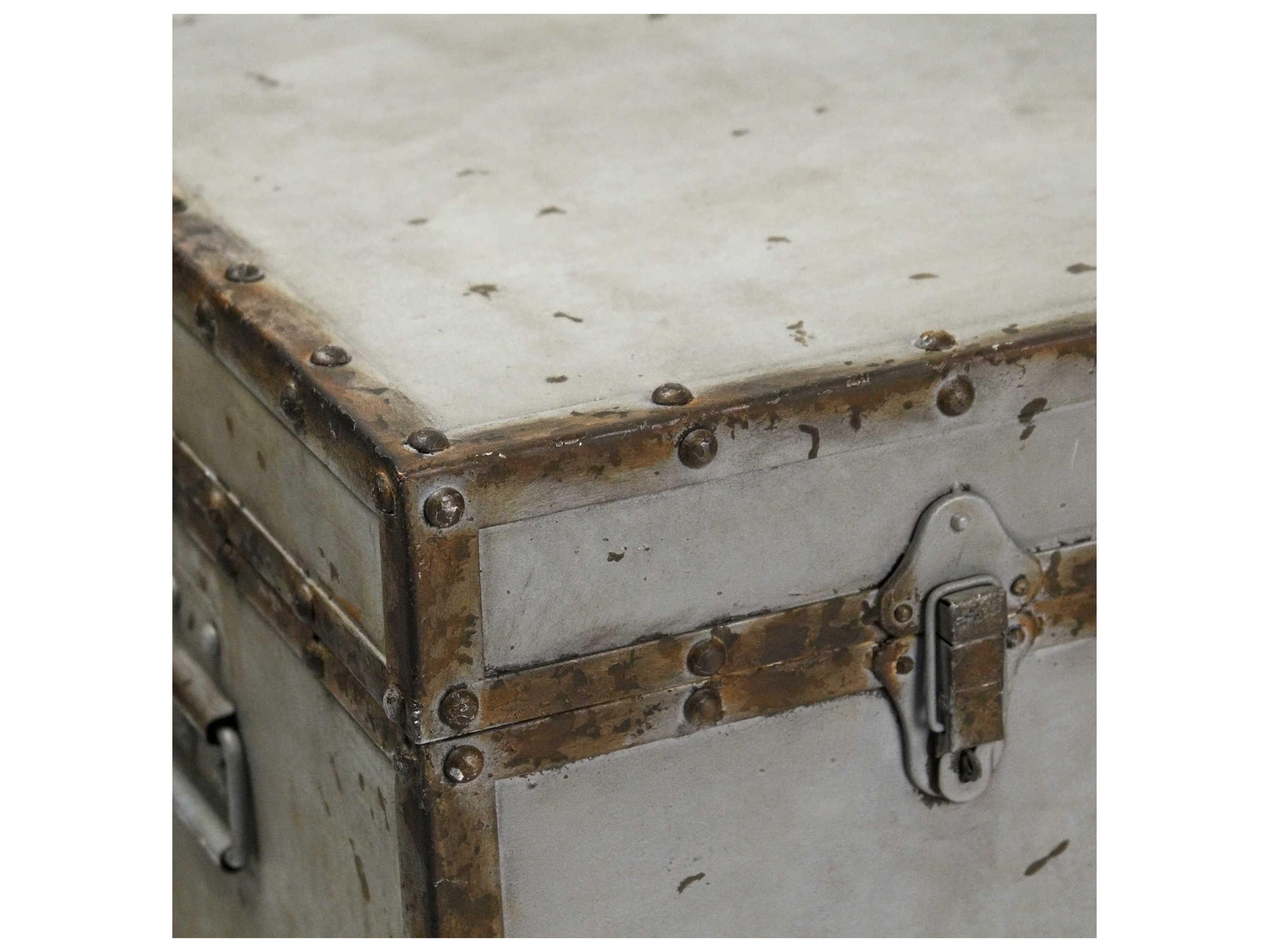 Zentique Rustic Zinc Gray Storage Trunk