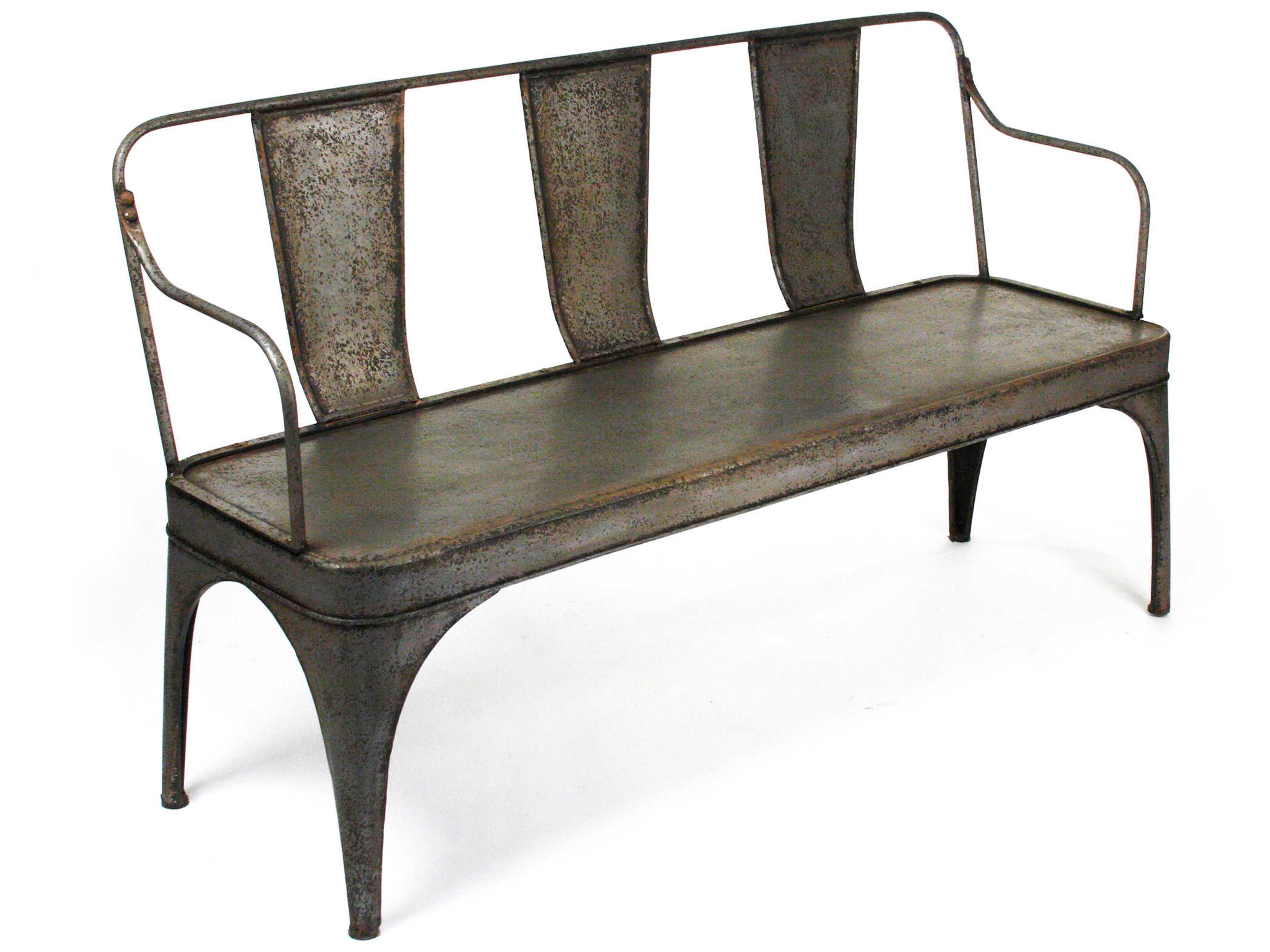 Zentique Rustic Zinc Gray Accent Bench