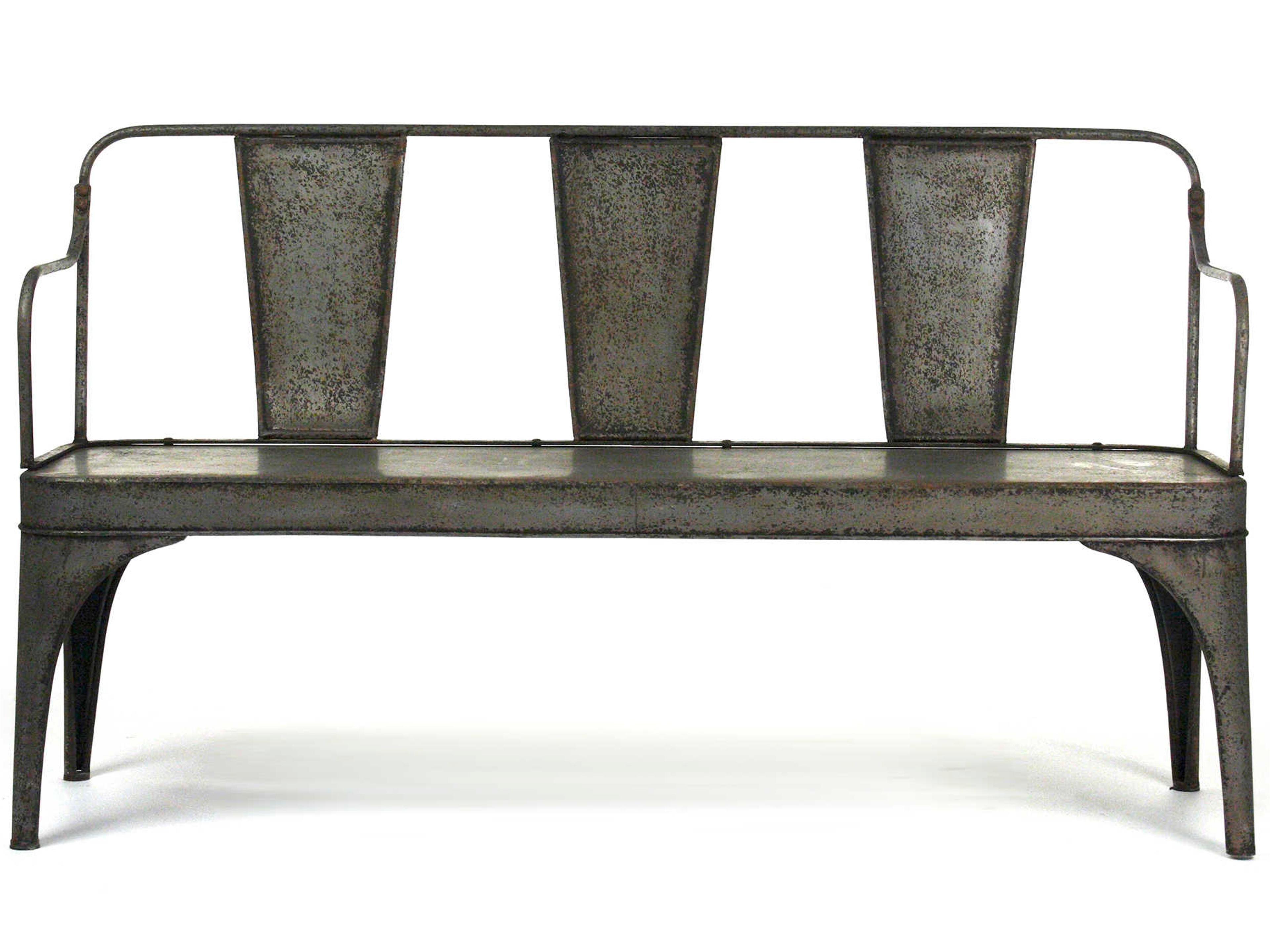 Zentique Rustic Zinc Gray Accent Bench