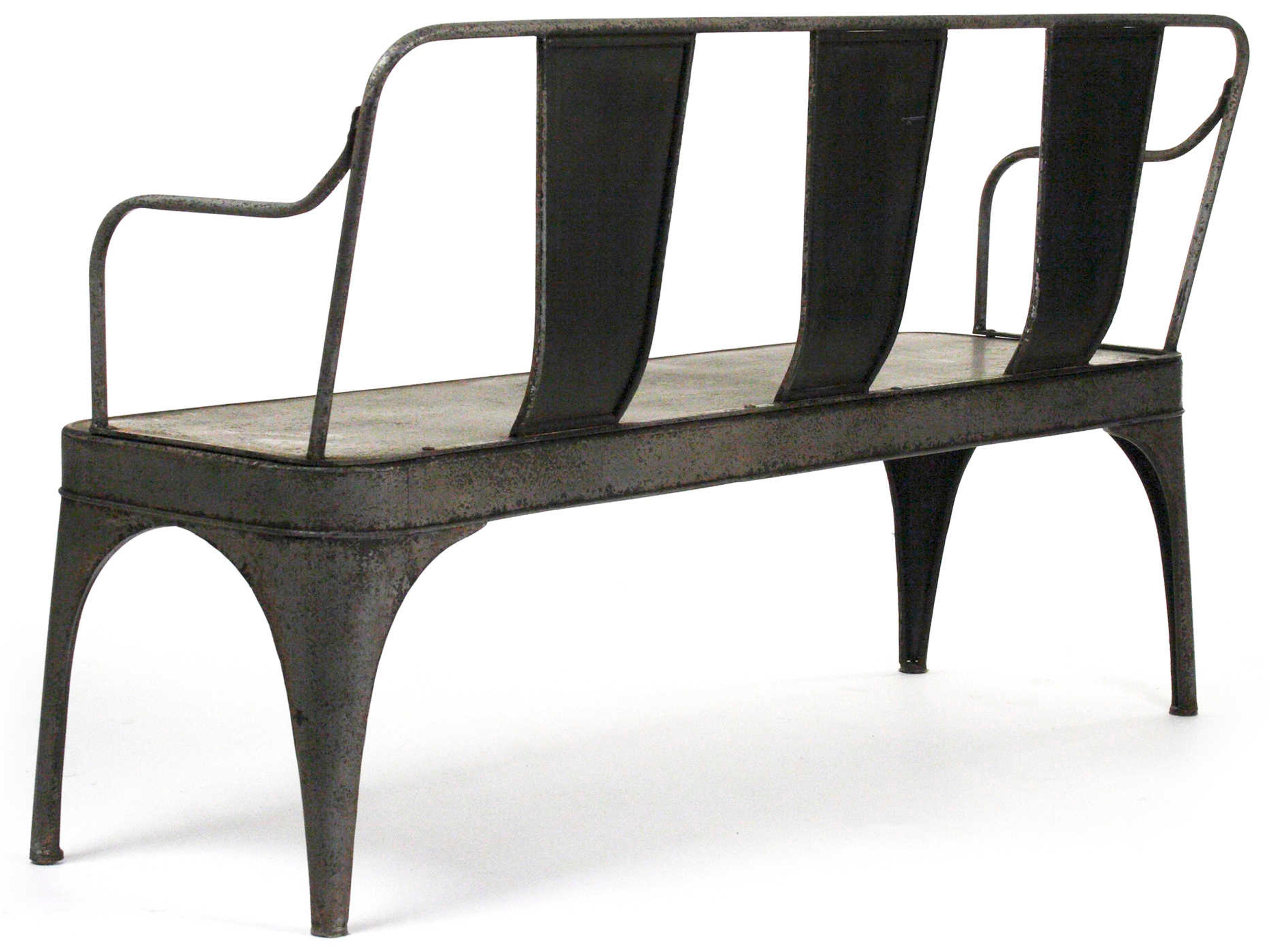 Zentique Rustic Zinc Gray Accent Bench