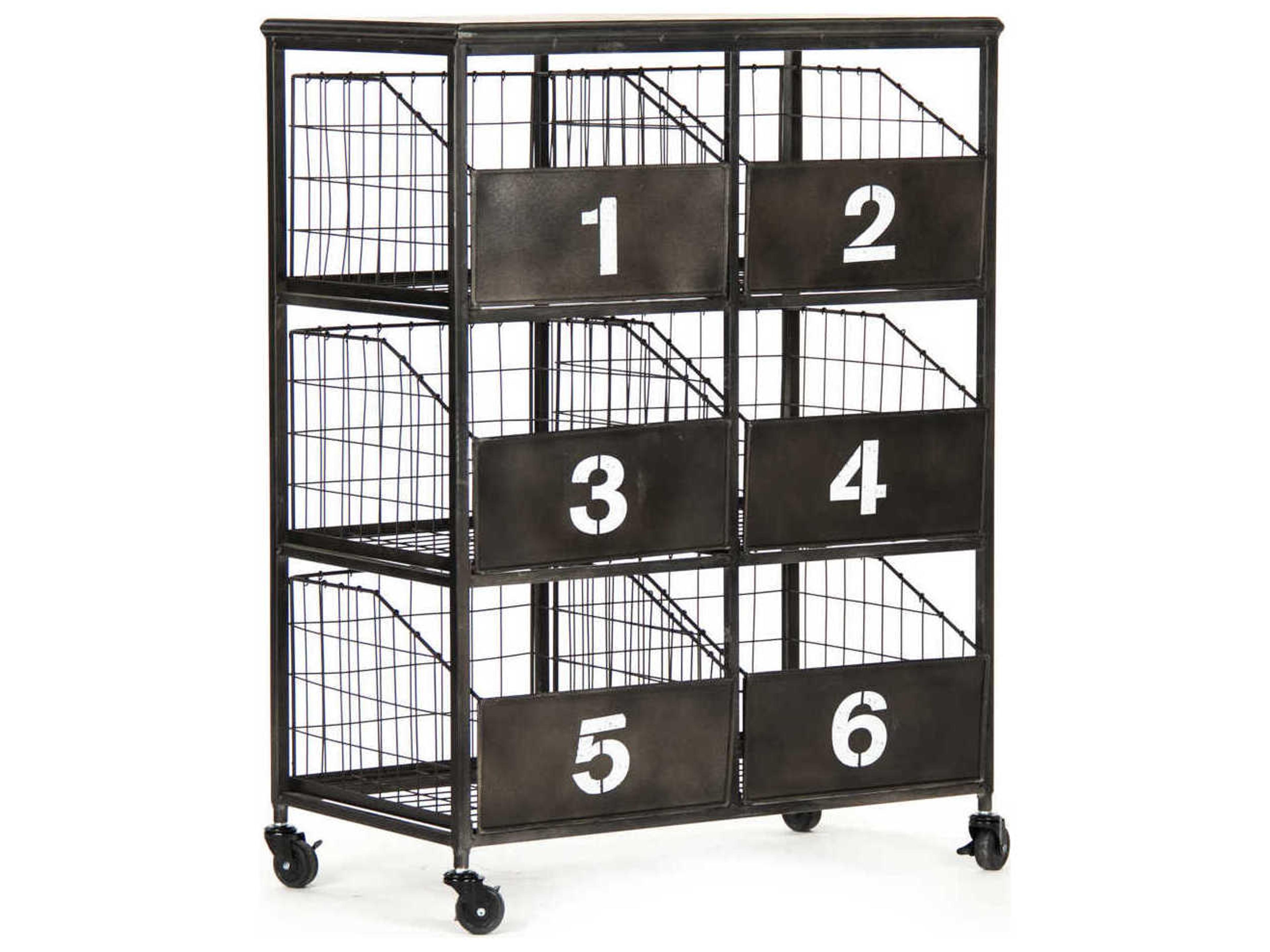 Claudio Storage Distressed Black Etagere