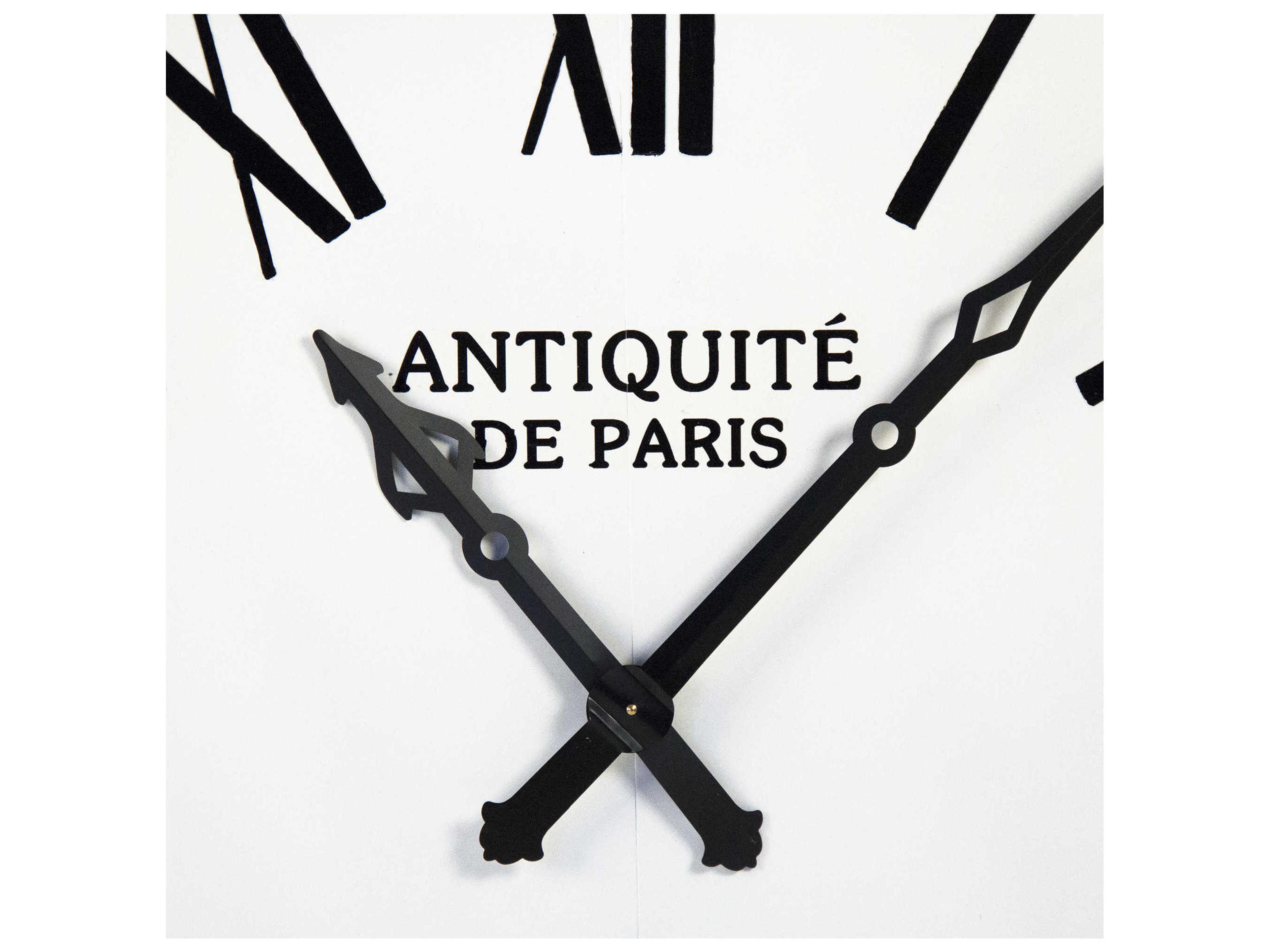 Zentique Distressed White / Black Corvin Wall Clock