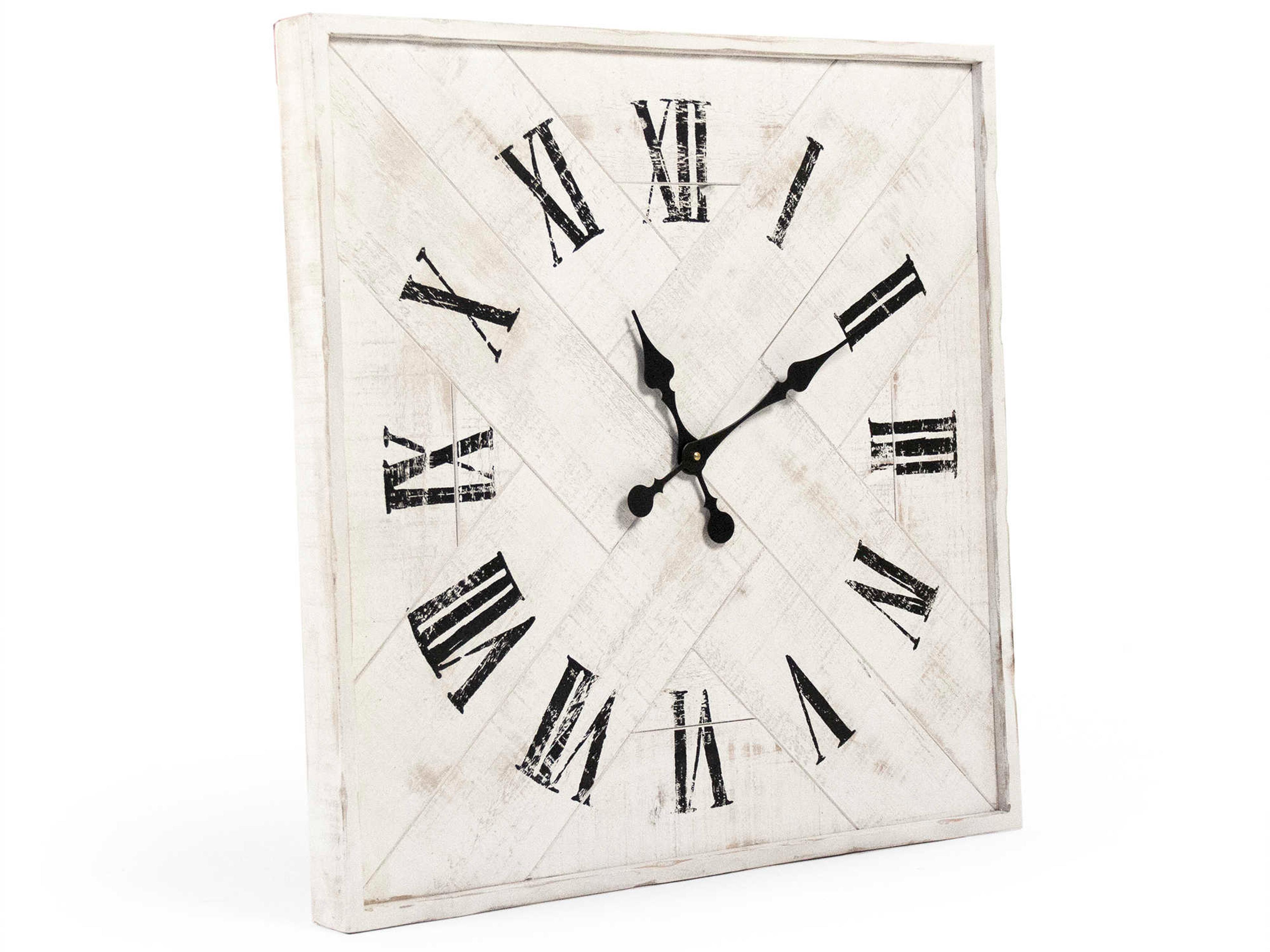 Zentique Distressed White / Black Corbett Wall Clock