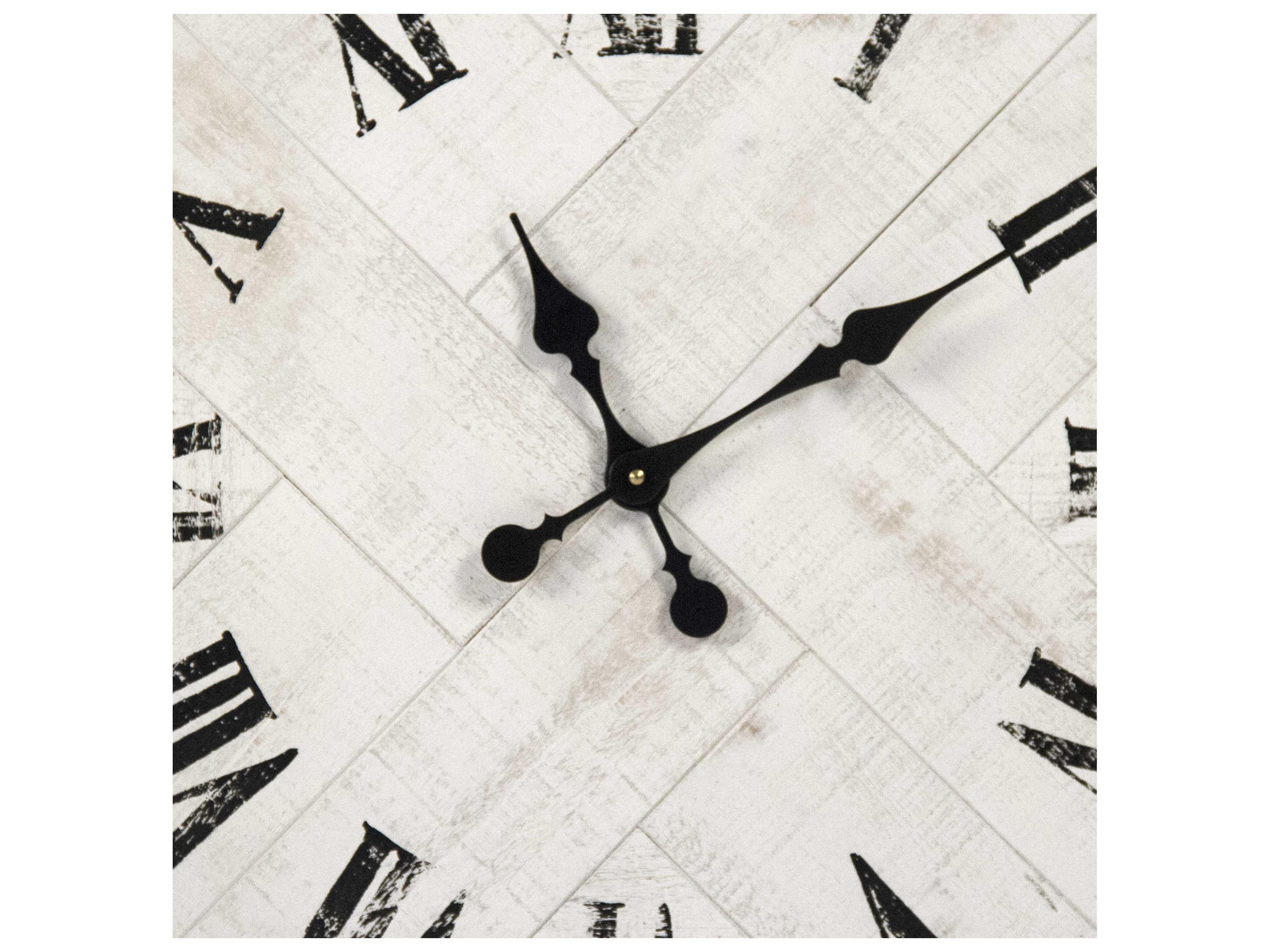 Zentique Distressed White / Black Corbett Wall Clock