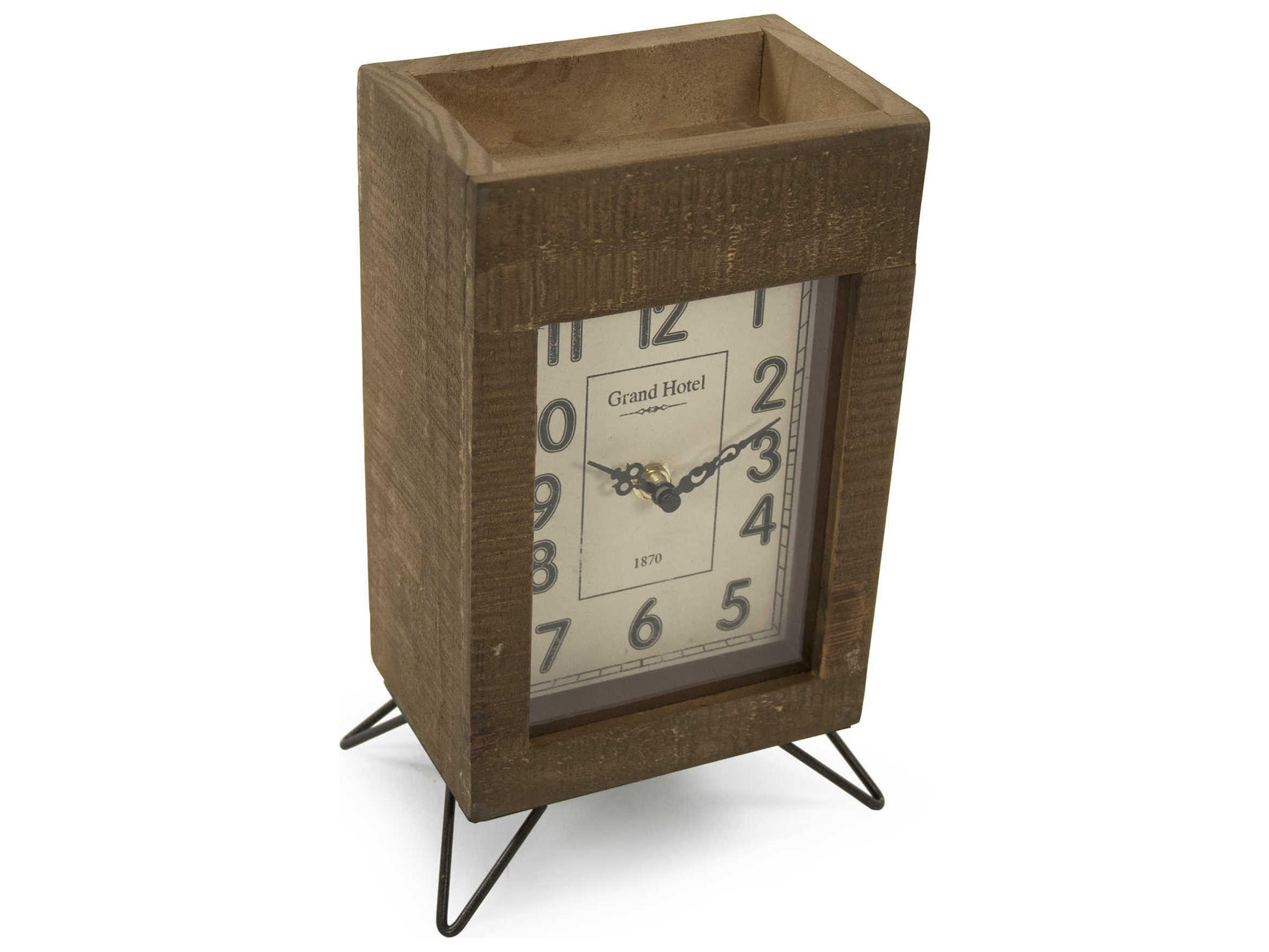 Zentique Brown / White Wooden Clock