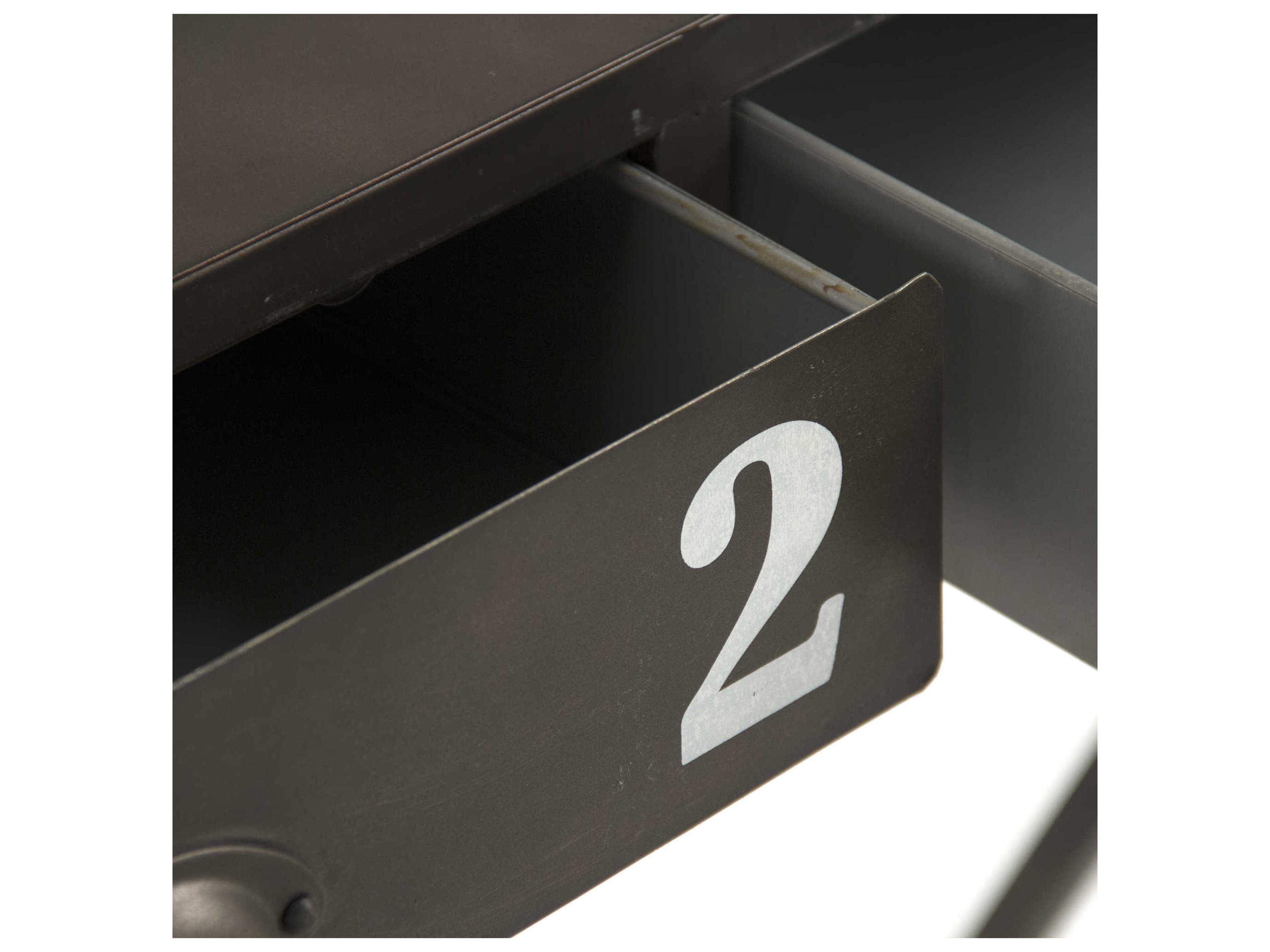 Zentique Rectangular Metal Dark Bronze Black Console Table