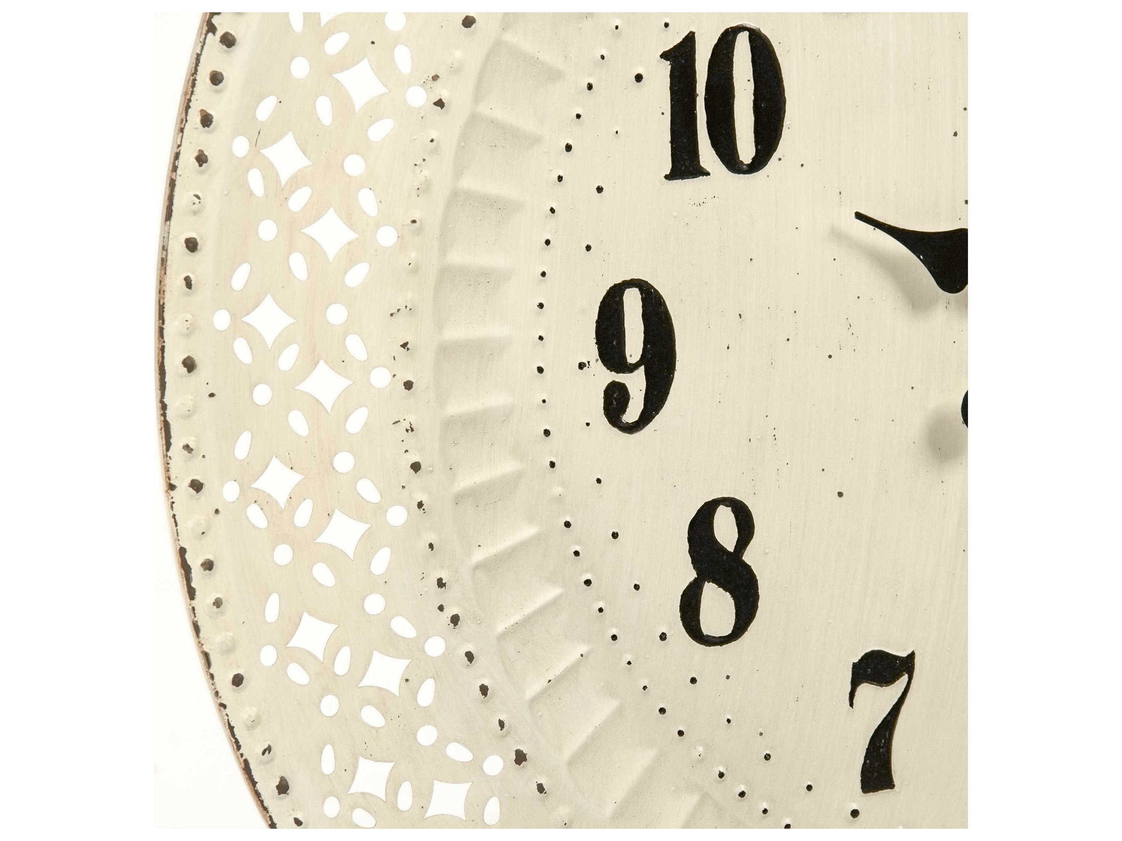 Zentique Antique Off-White Iron Cutout Clock