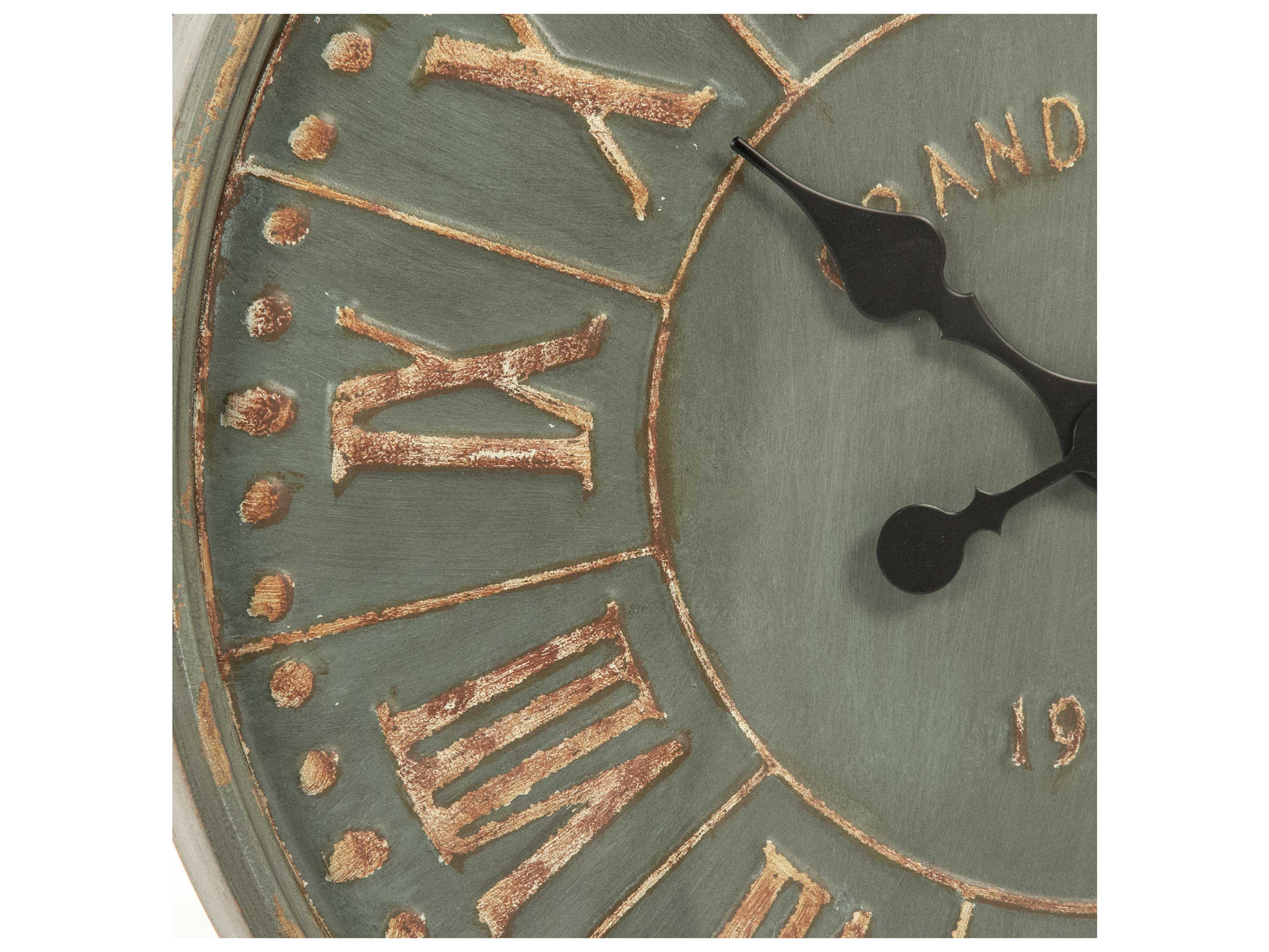 Zentique Distressed Jade Iron Wall Clock