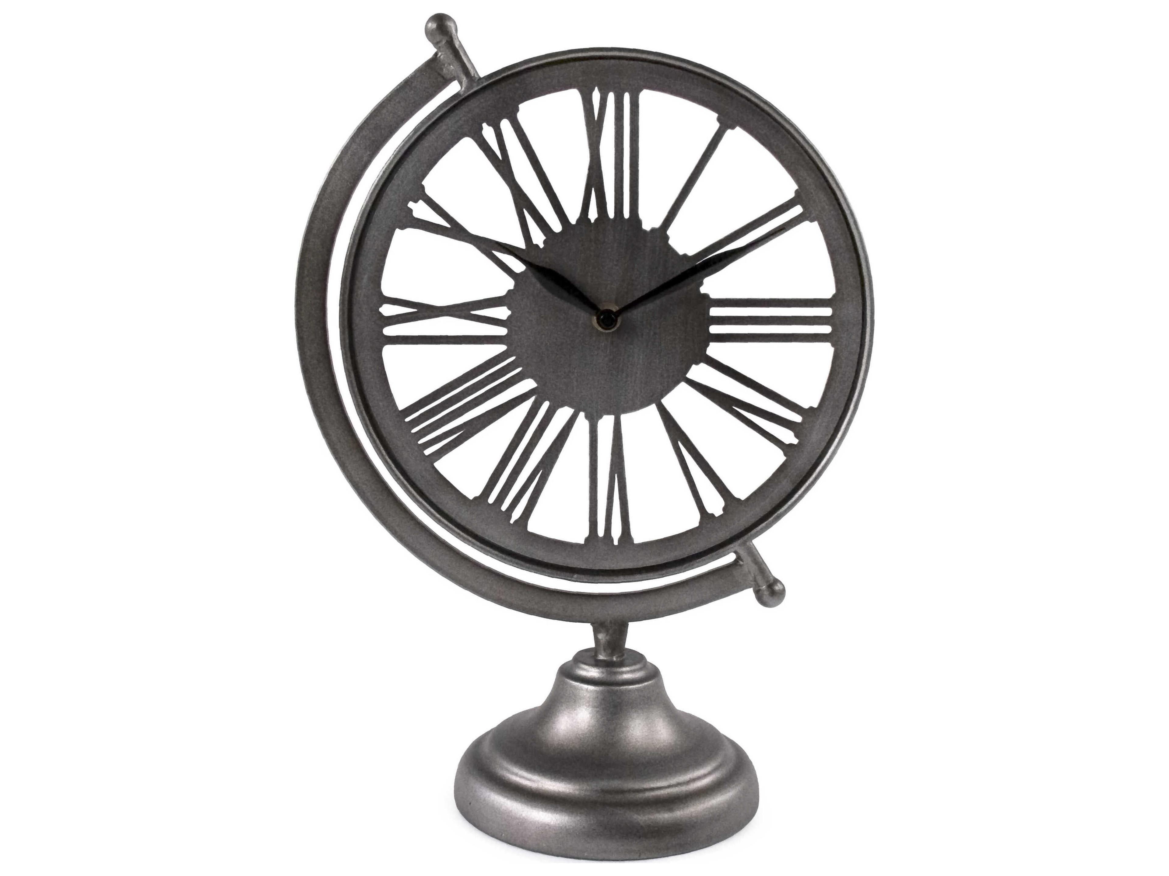 Distressed Silver Table Clock