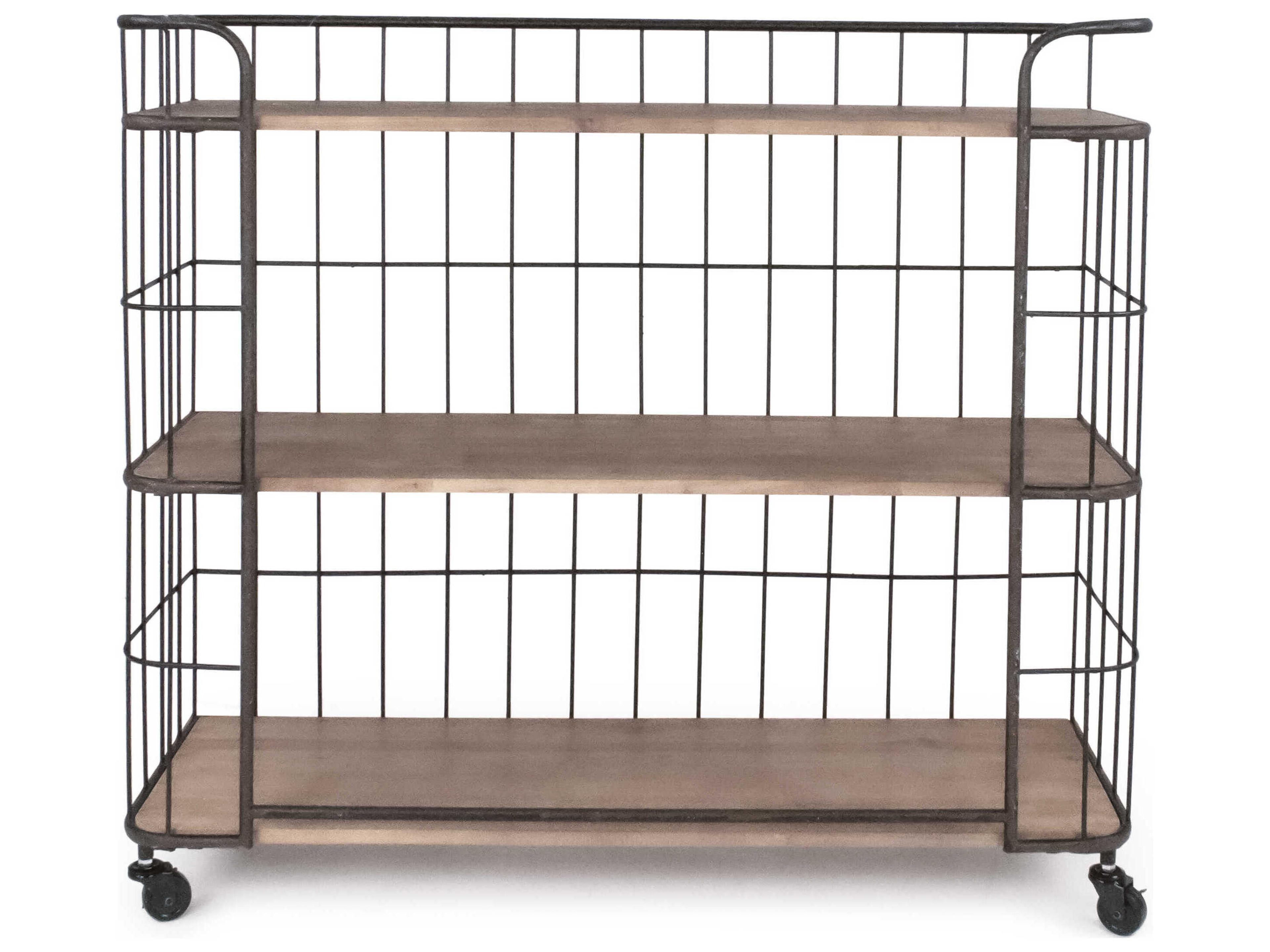 Black Iron Natural Etagere