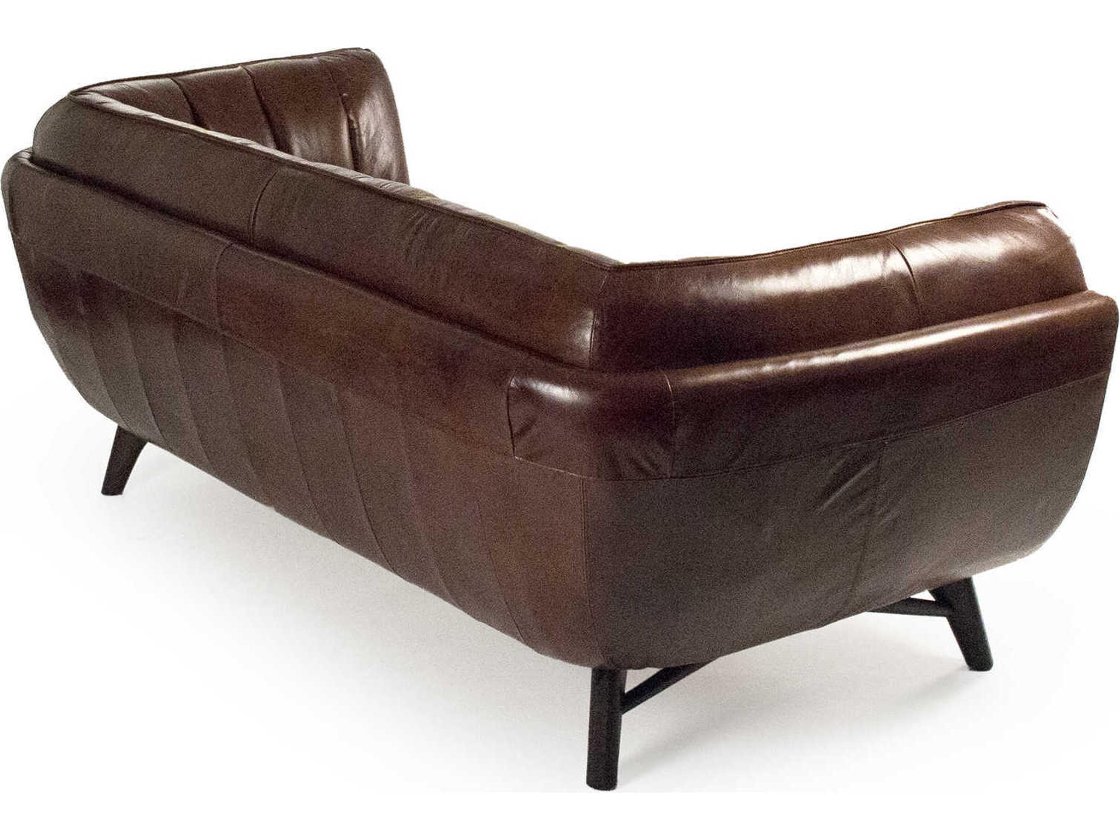 Zentique Brice Brown Leather Sofa