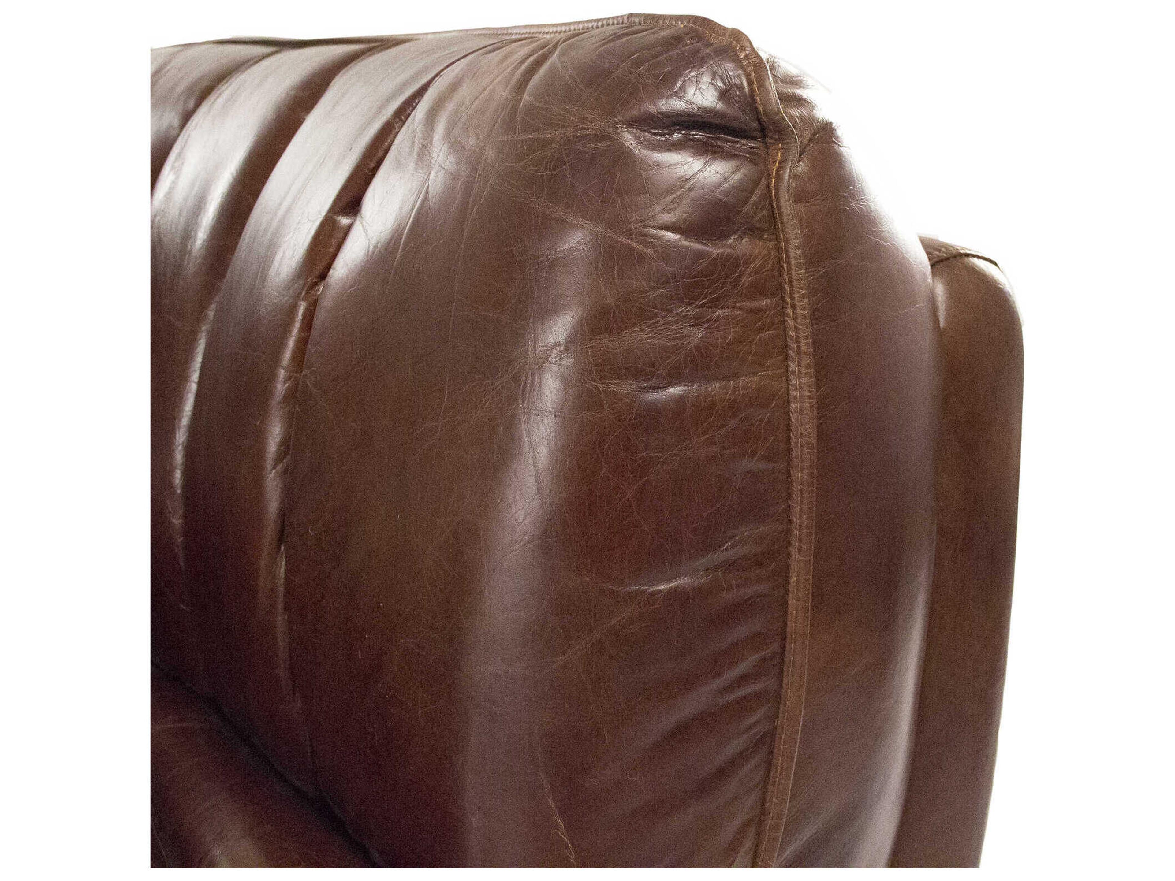 Zentique Brice Brown Leather Sofa