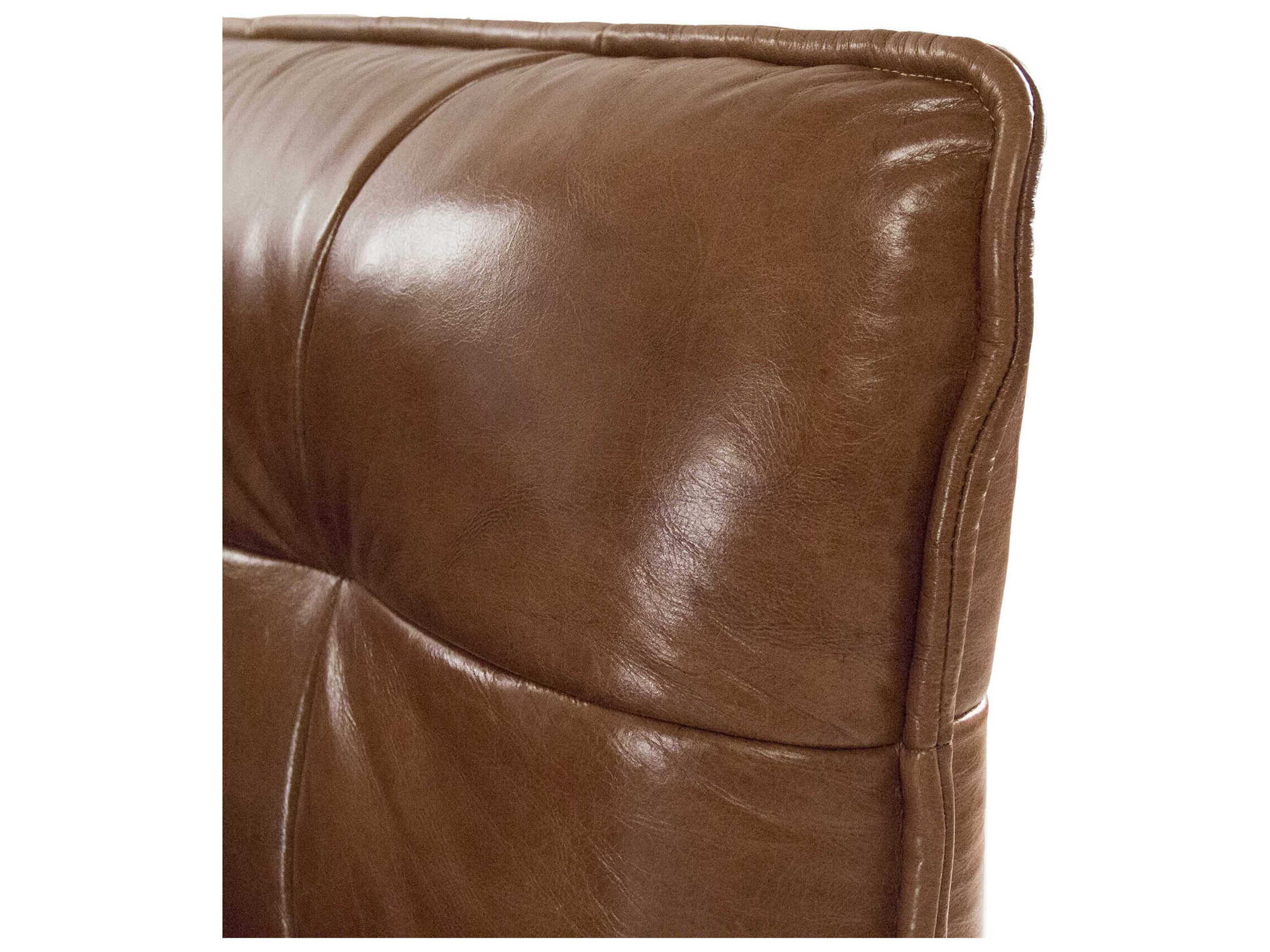 Zentique Liliane Dark Brown Rubberwood Leather Sofa