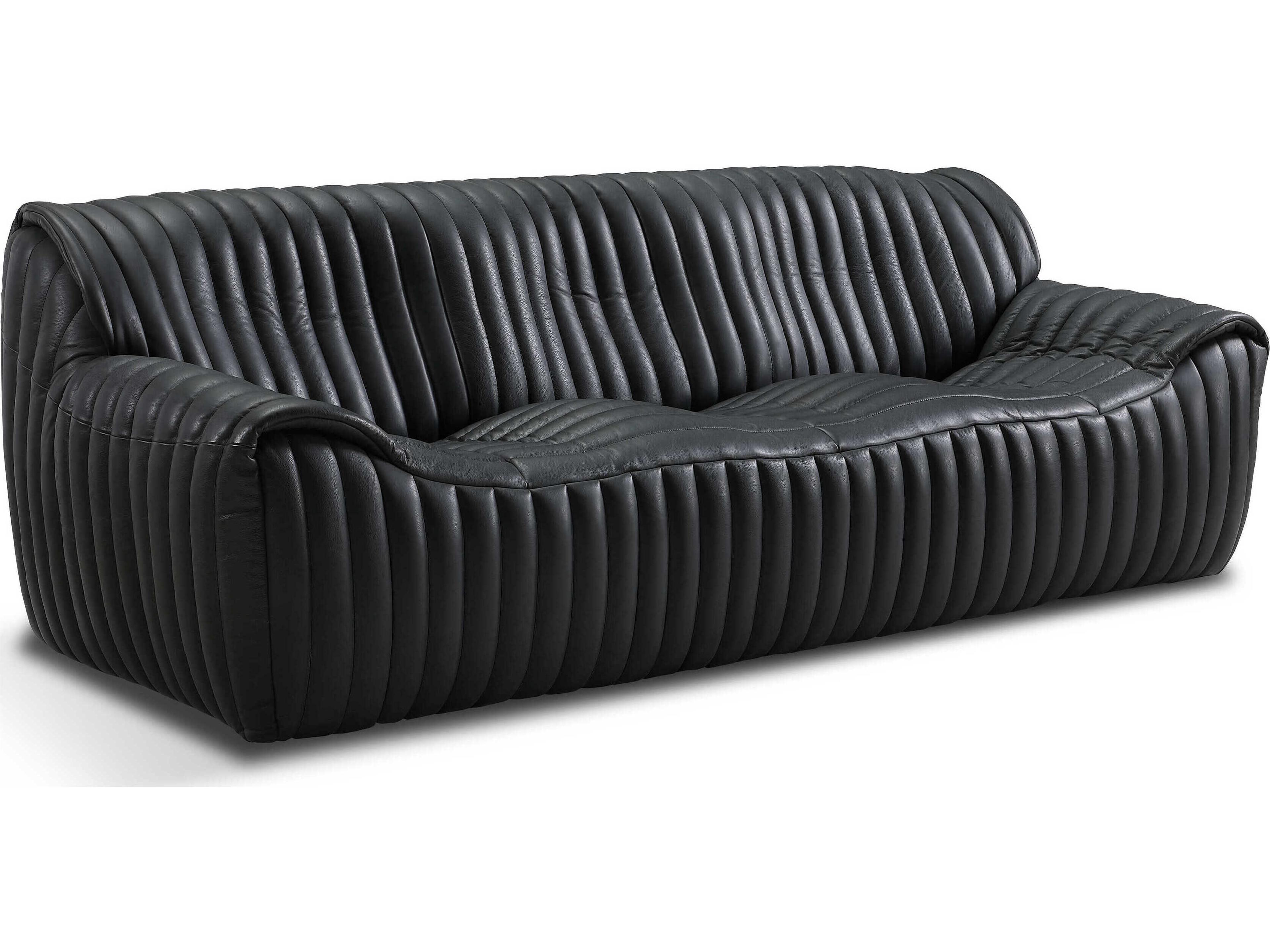 Skipper Volcanic Black Leather Sofa