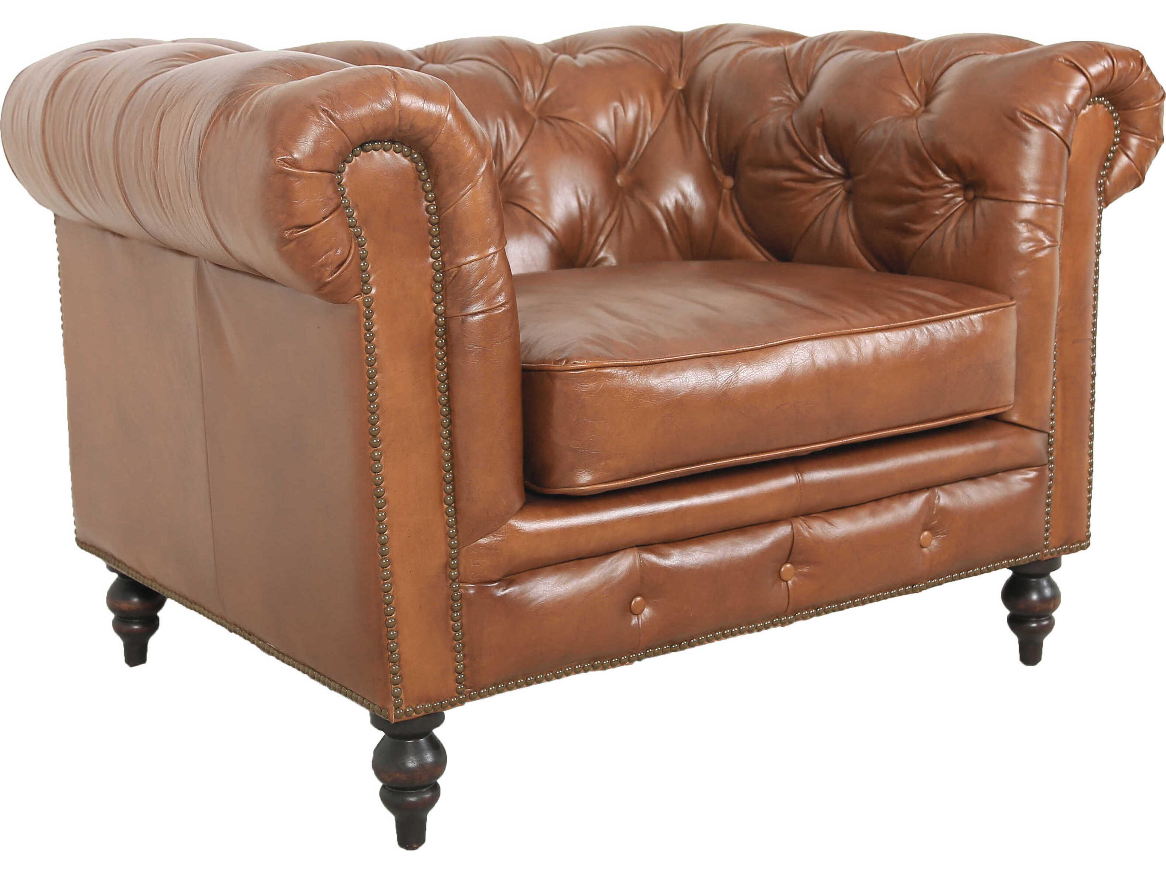 Arthur Brown Leather Accent Chair