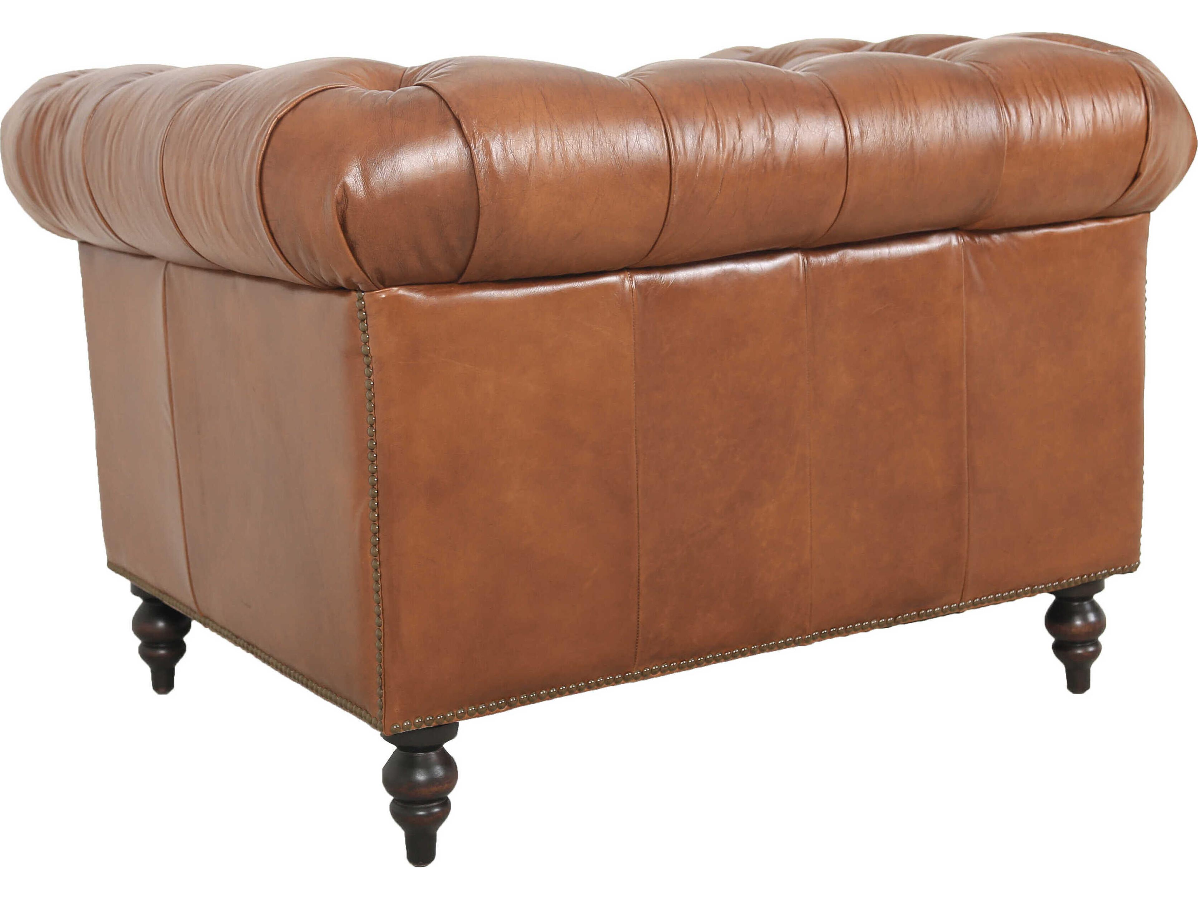 Zentique Arthur Brown Leather Accent Chair