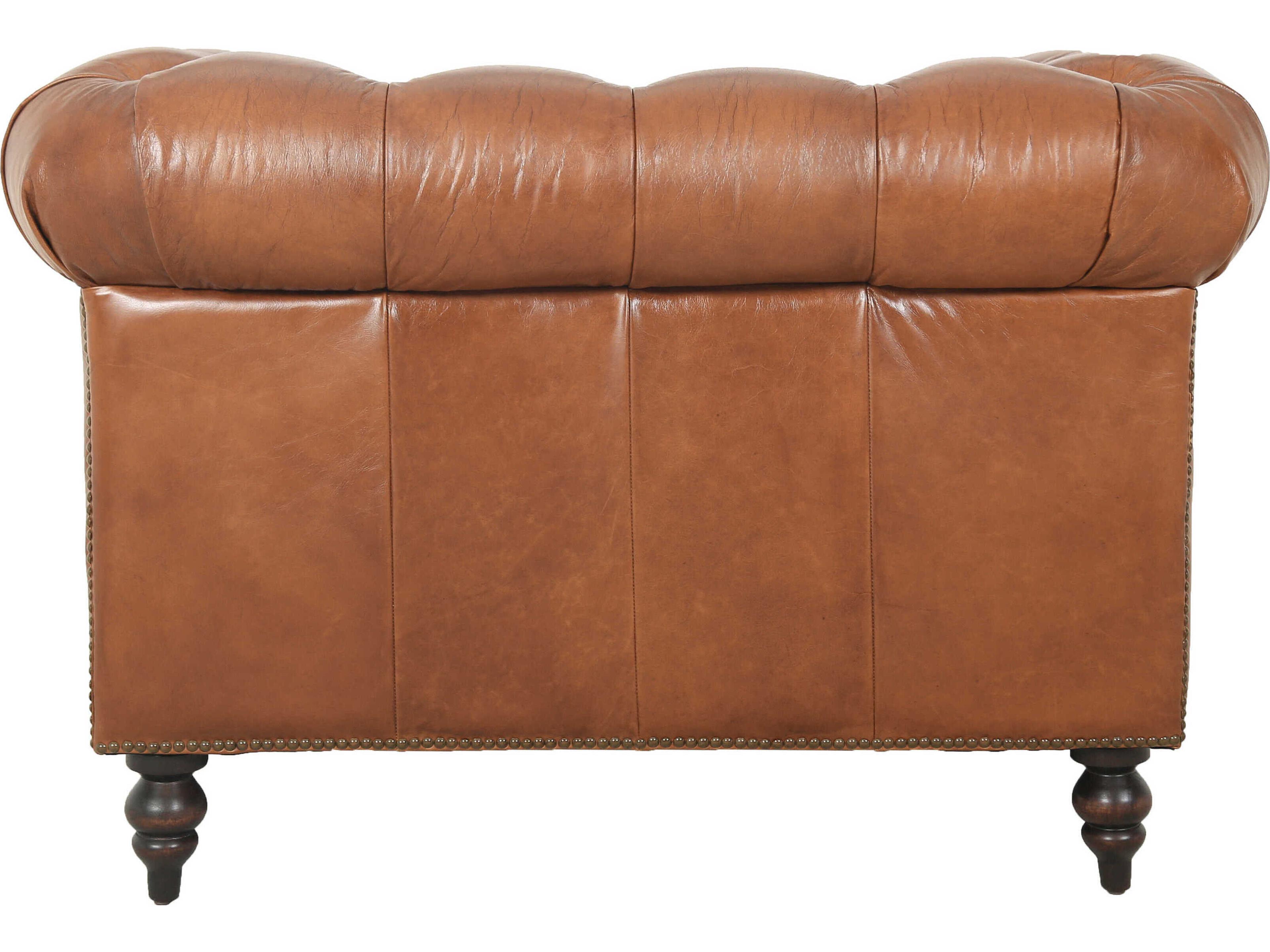 Zentique Arthur Brown Leather Accent Chair