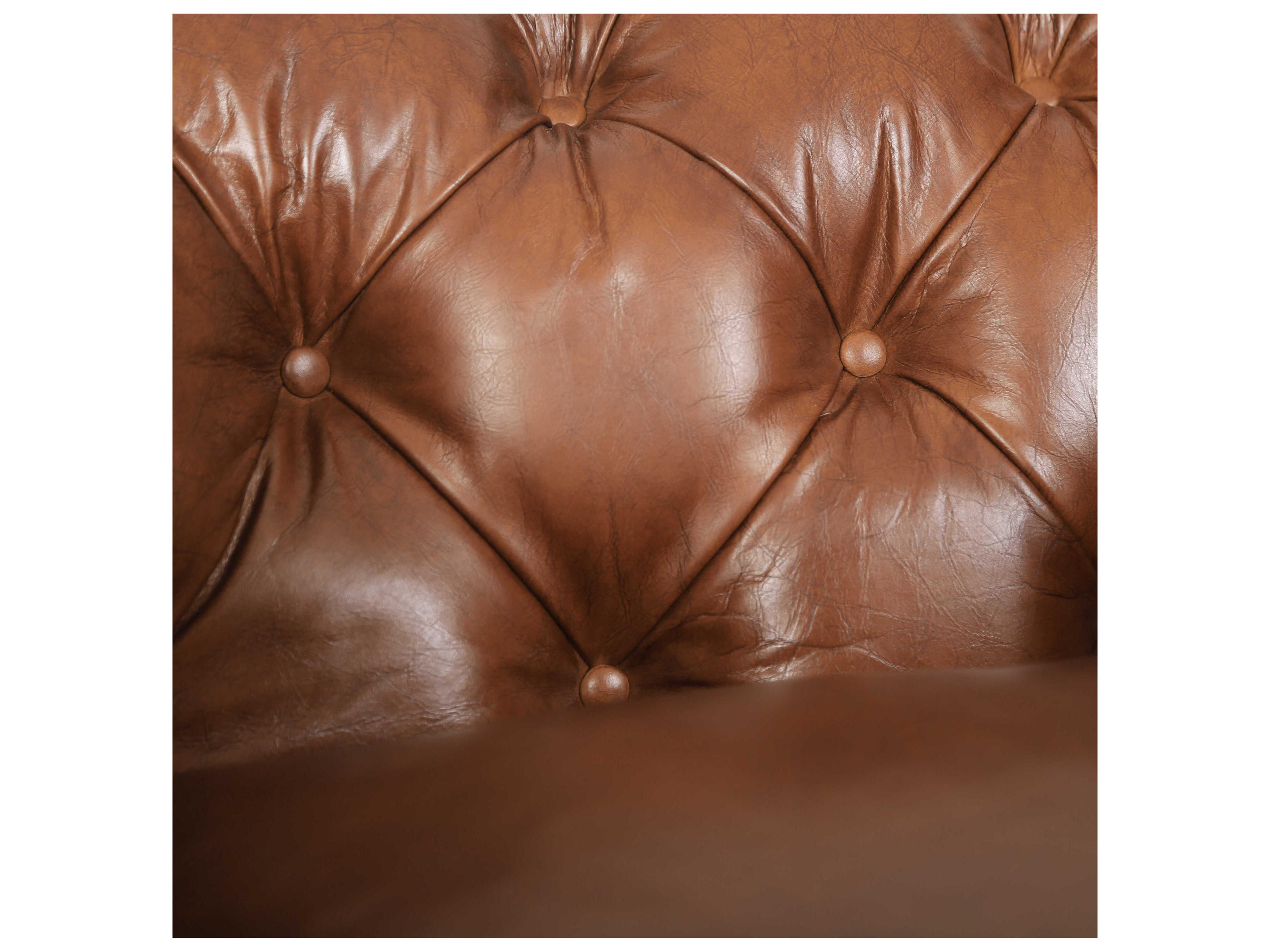 Zentique Arthur Brown Leather Accent Chair