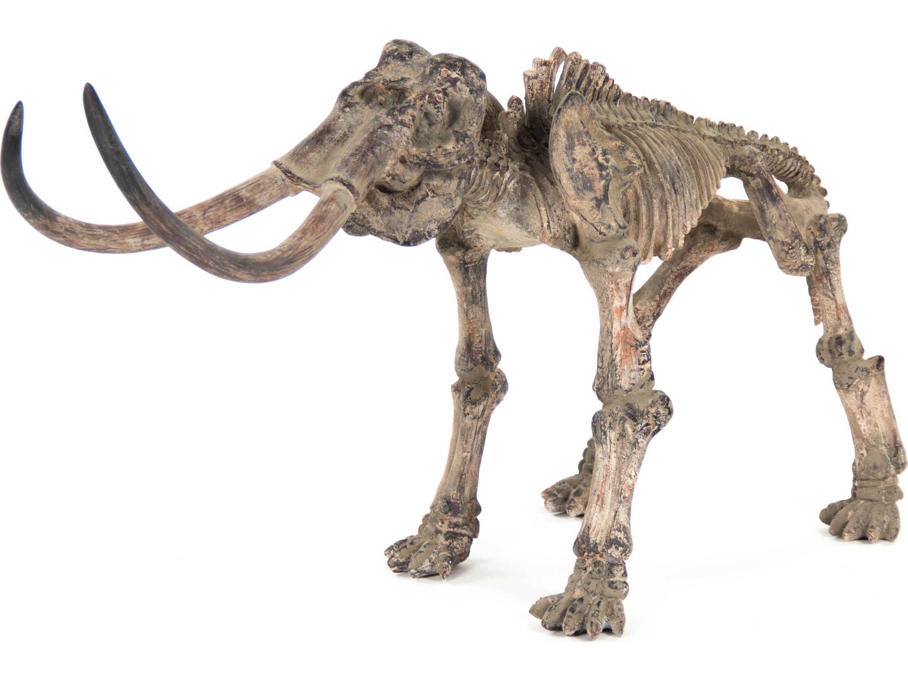 Zentique Distressed Brown Grey Mammoth Skeleton Sculpture