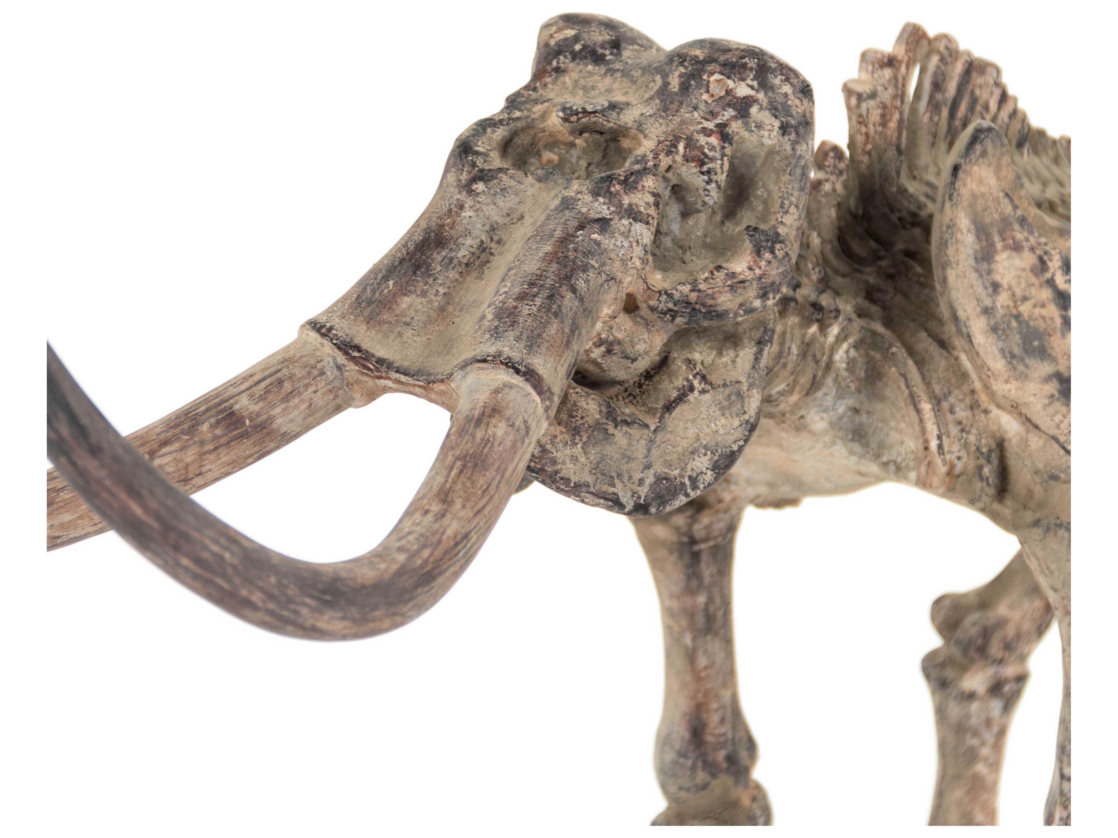 Zentique Distressed Brown Grey Mammoth Skeleton Sculpture