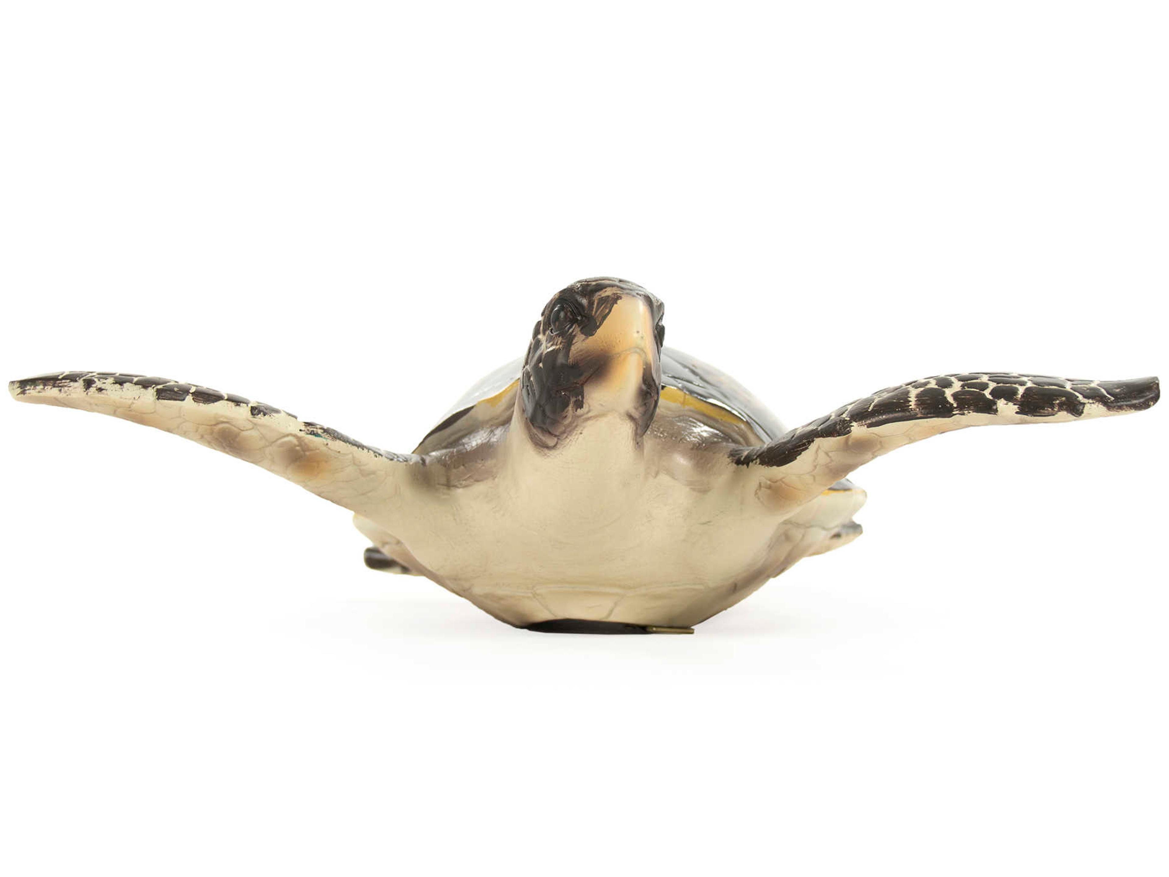 Zentique Black / Cream Sea 12" Turtle Sculpture