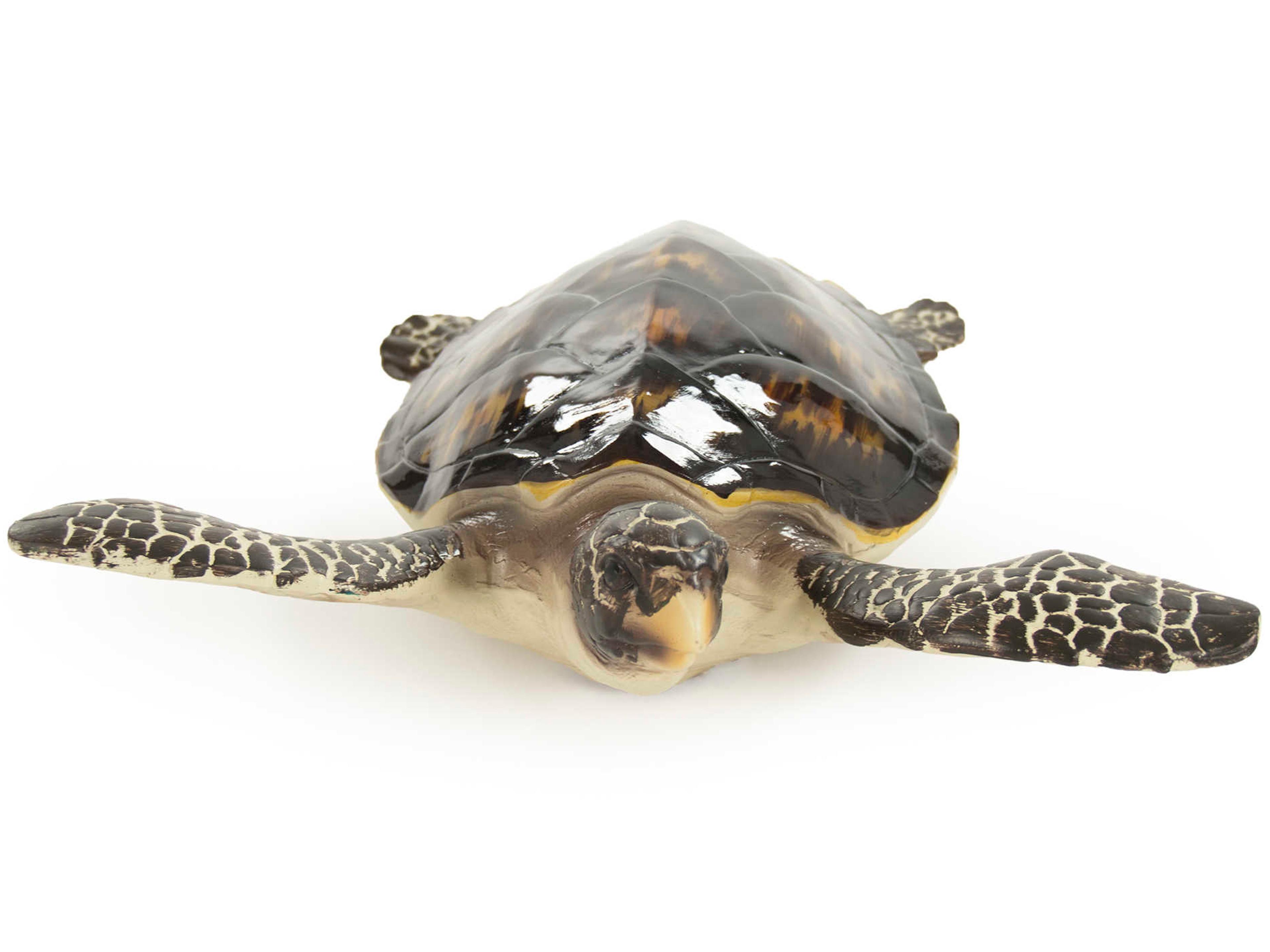 Zentique Black / Cream Sea 12" Turtle Sculpture