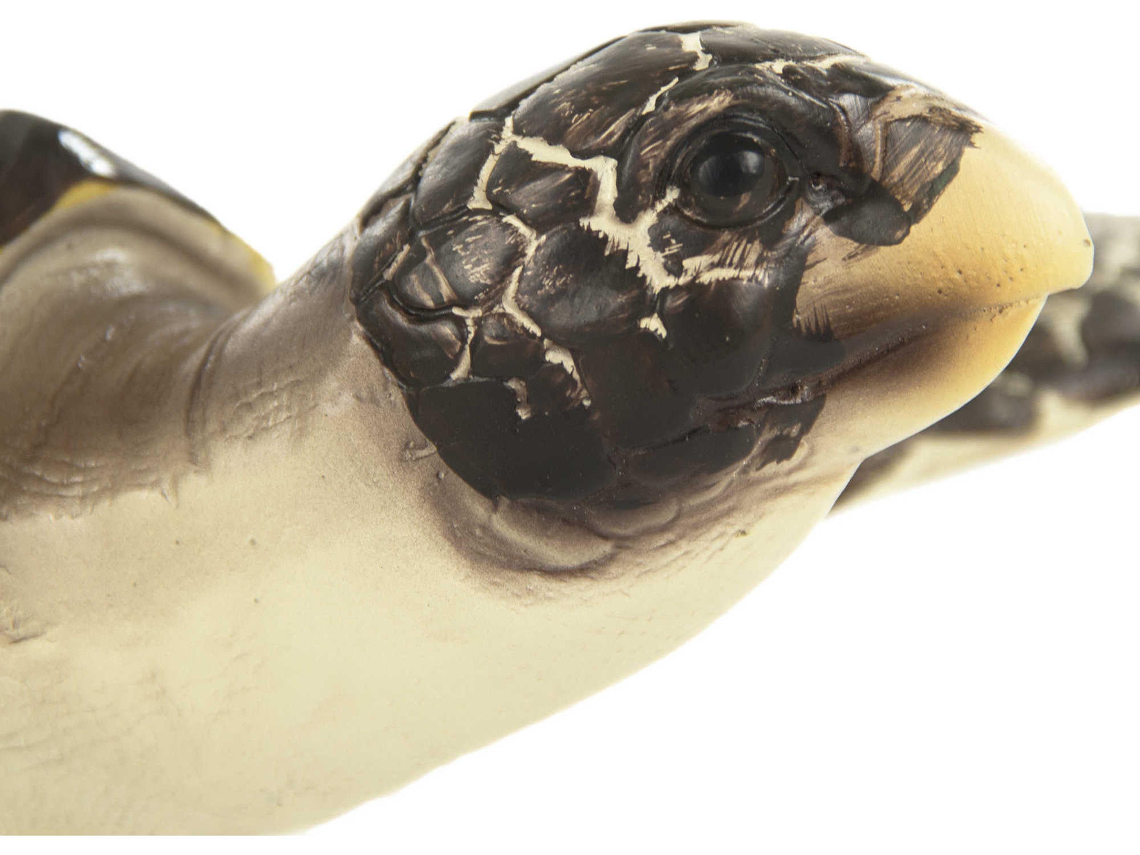 Zentique Black / Cream Sea 12" Turtle Sculpture