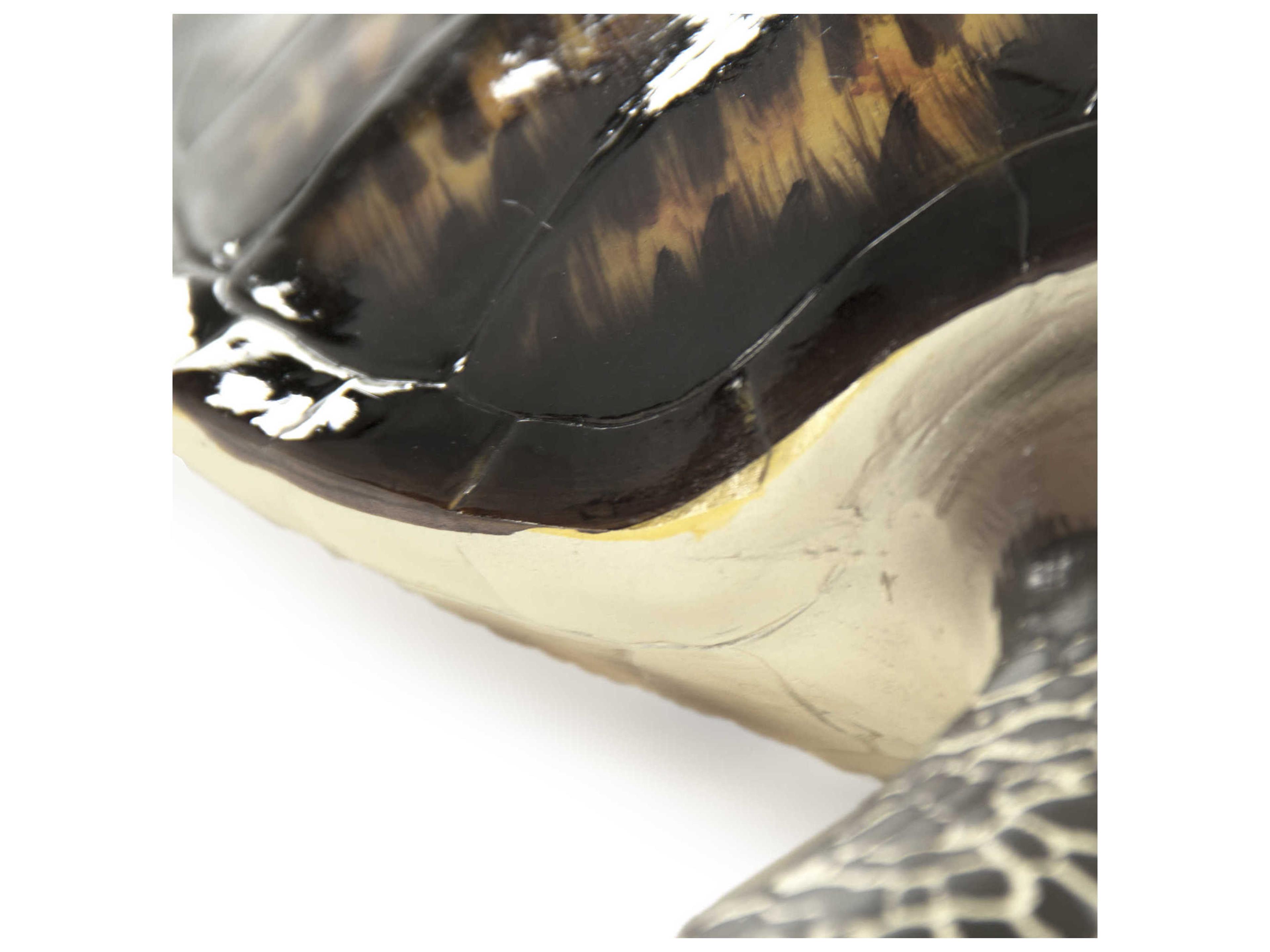 Zentique Black / Cream Sea 10" Turtle Sculpture