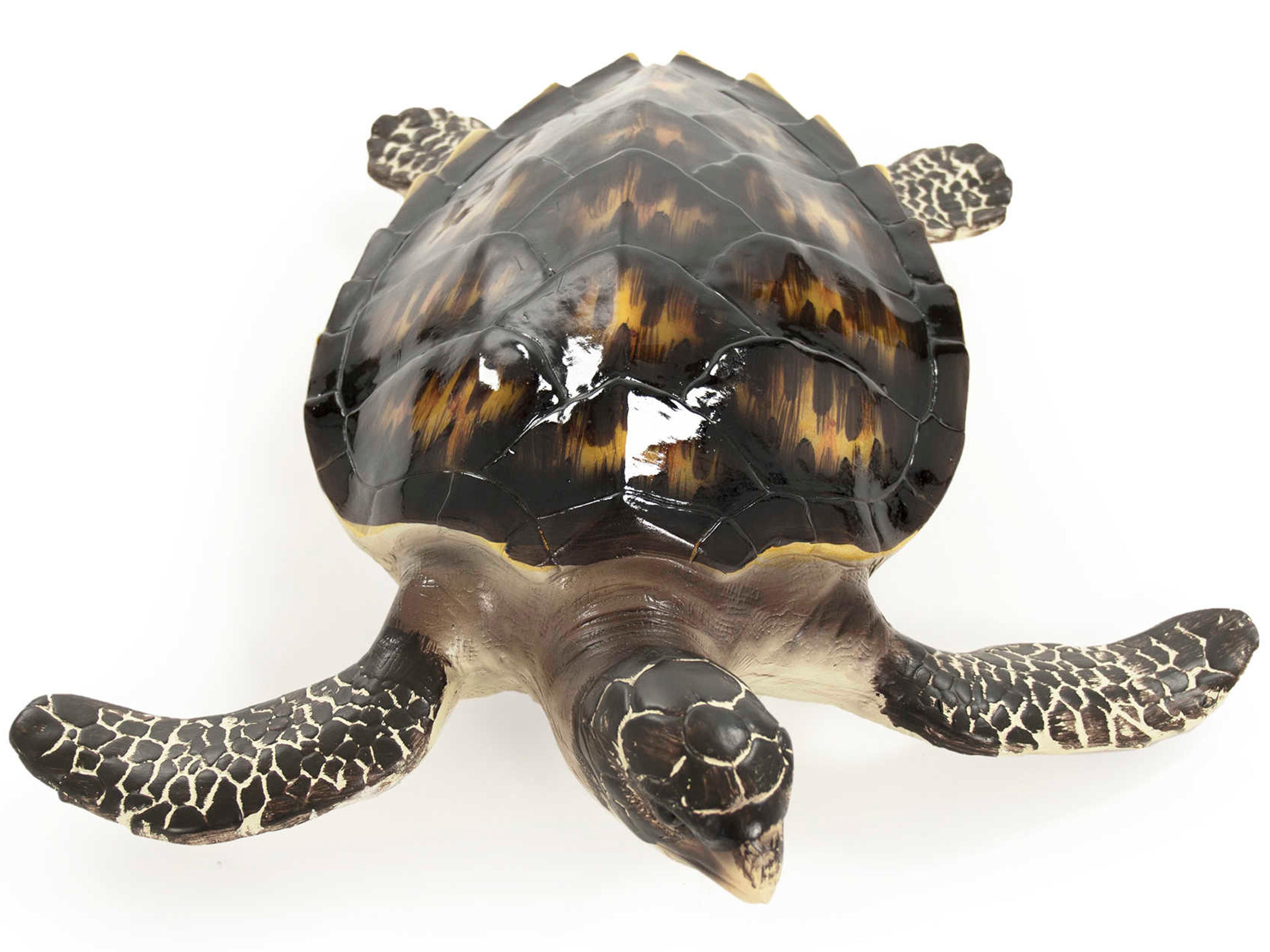 Zentique Black / Cream Sea 15" Turtle Sculpture