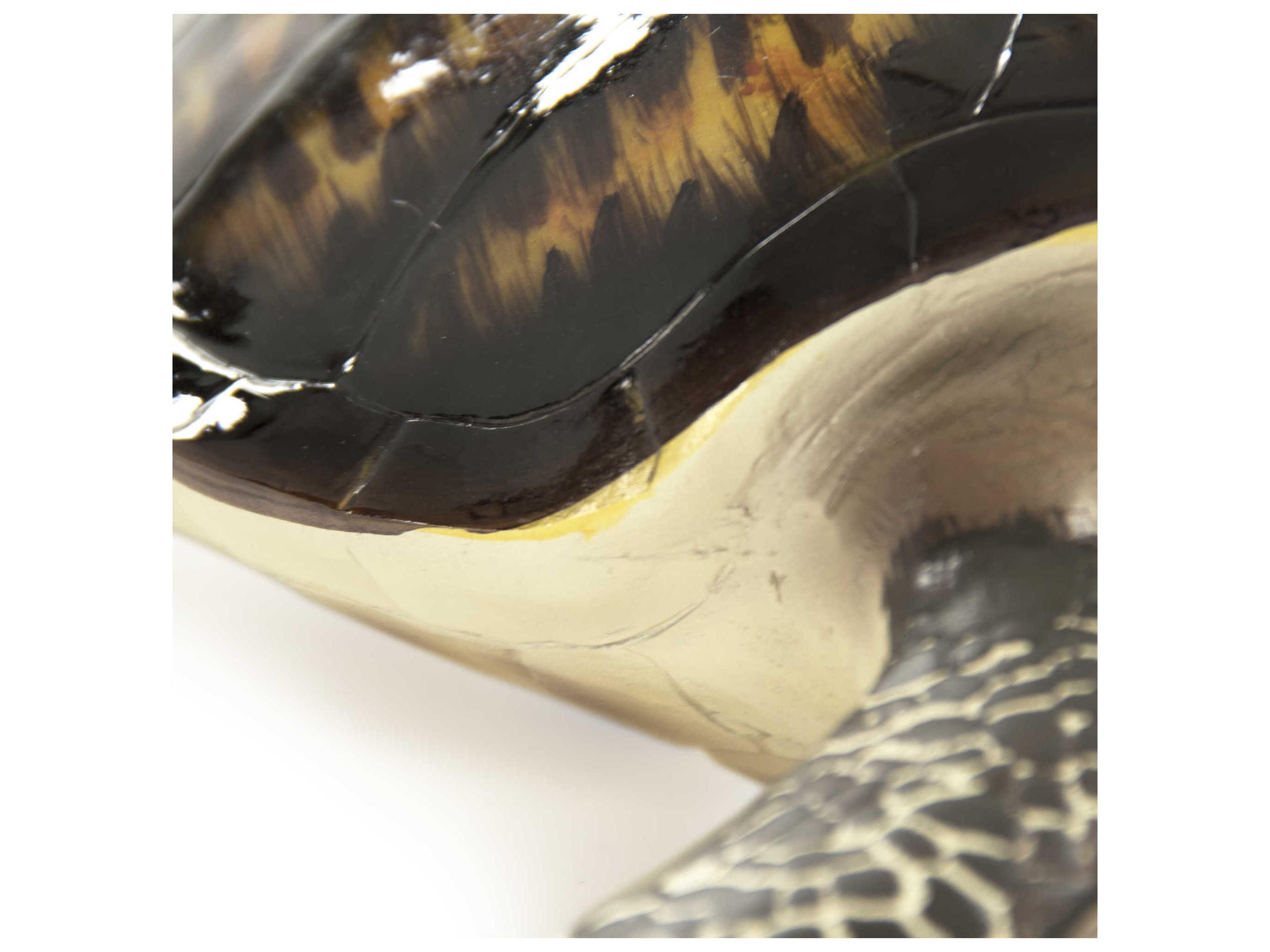 Zentique Black / Cream Sea 15" Turtle Sculpture