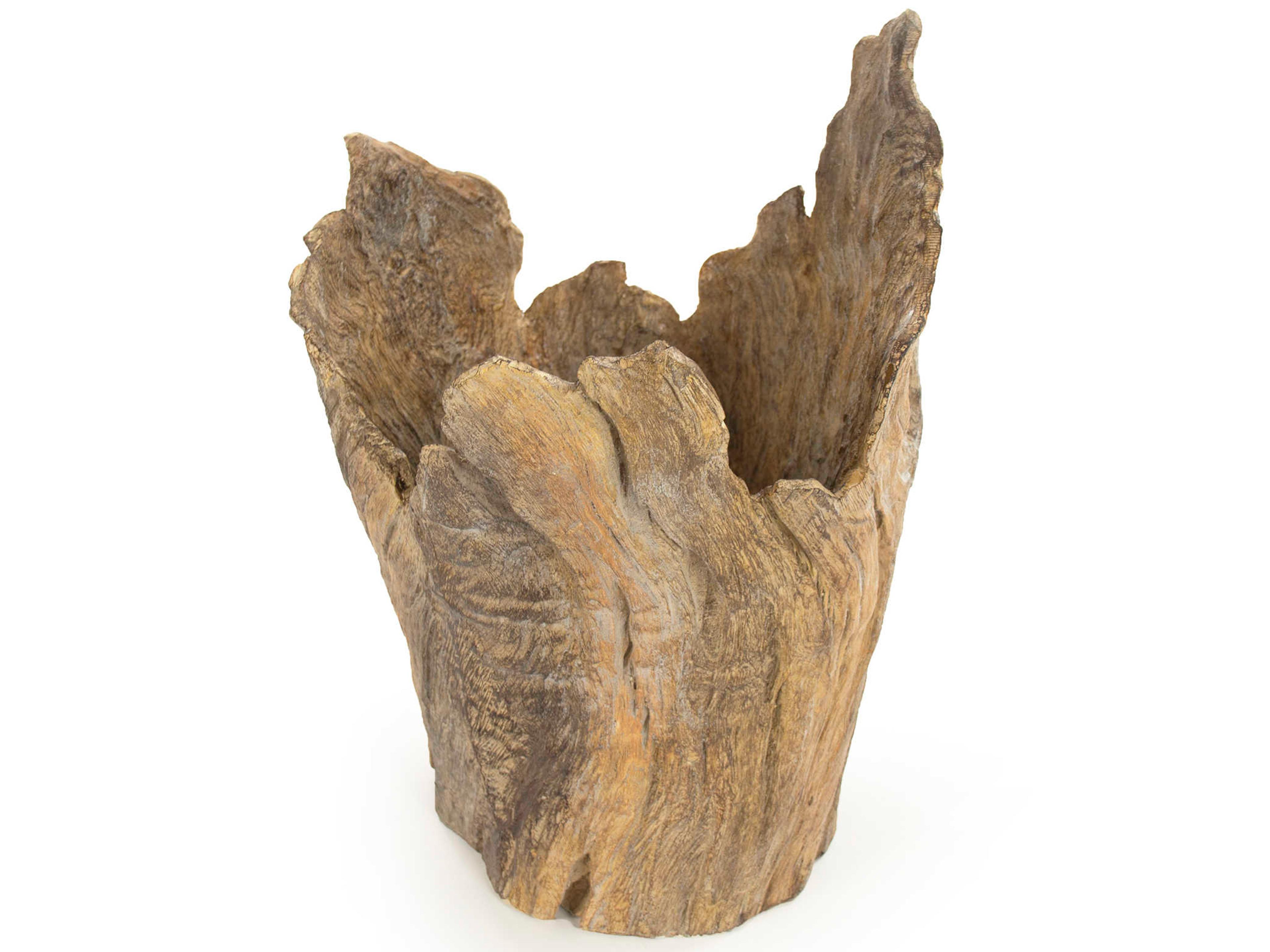 Zentique Distressed Brown 16" High Wooden Sculpture