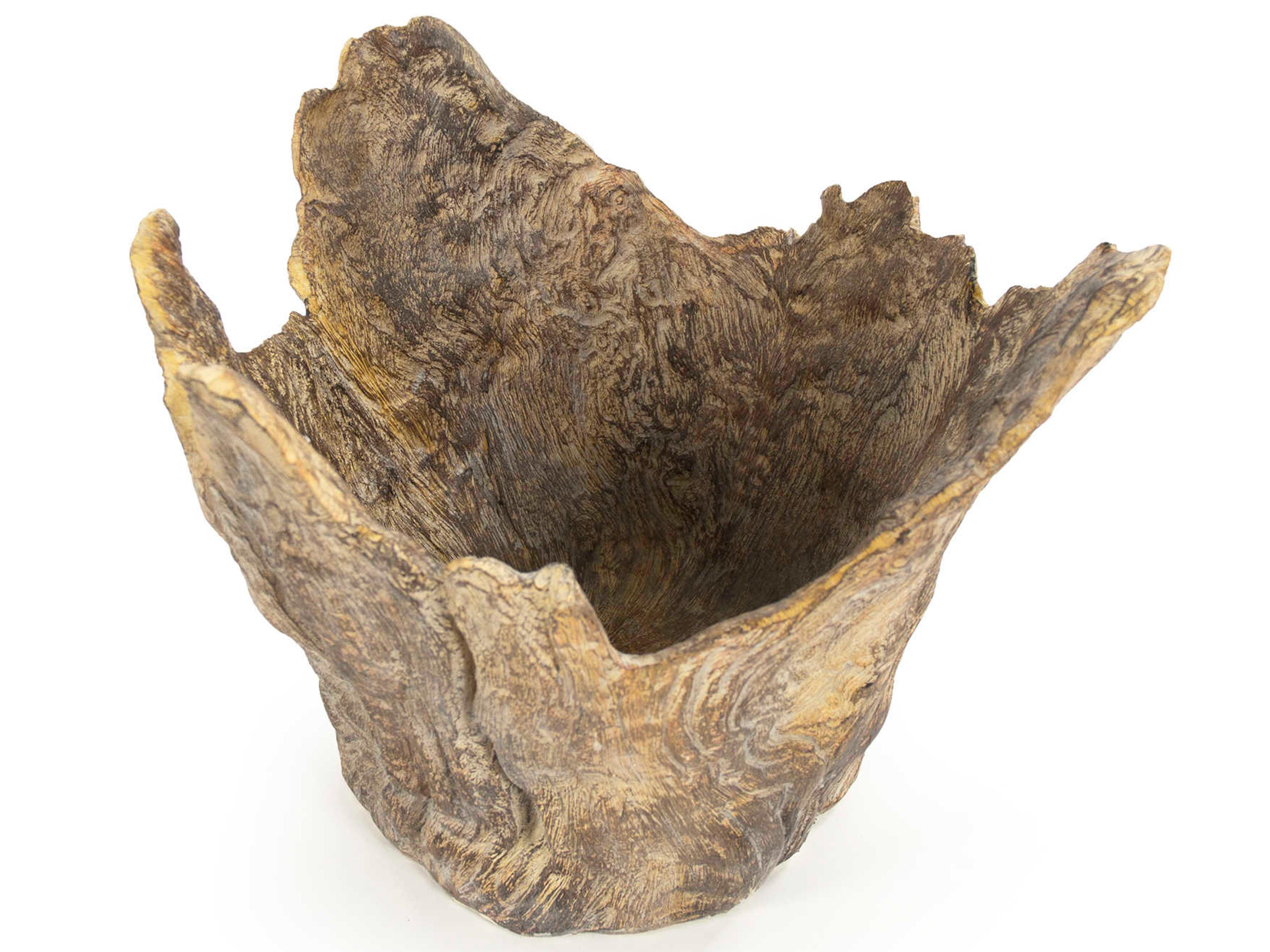 Zentique Distressed Brown 10" High Wooden Sculpture