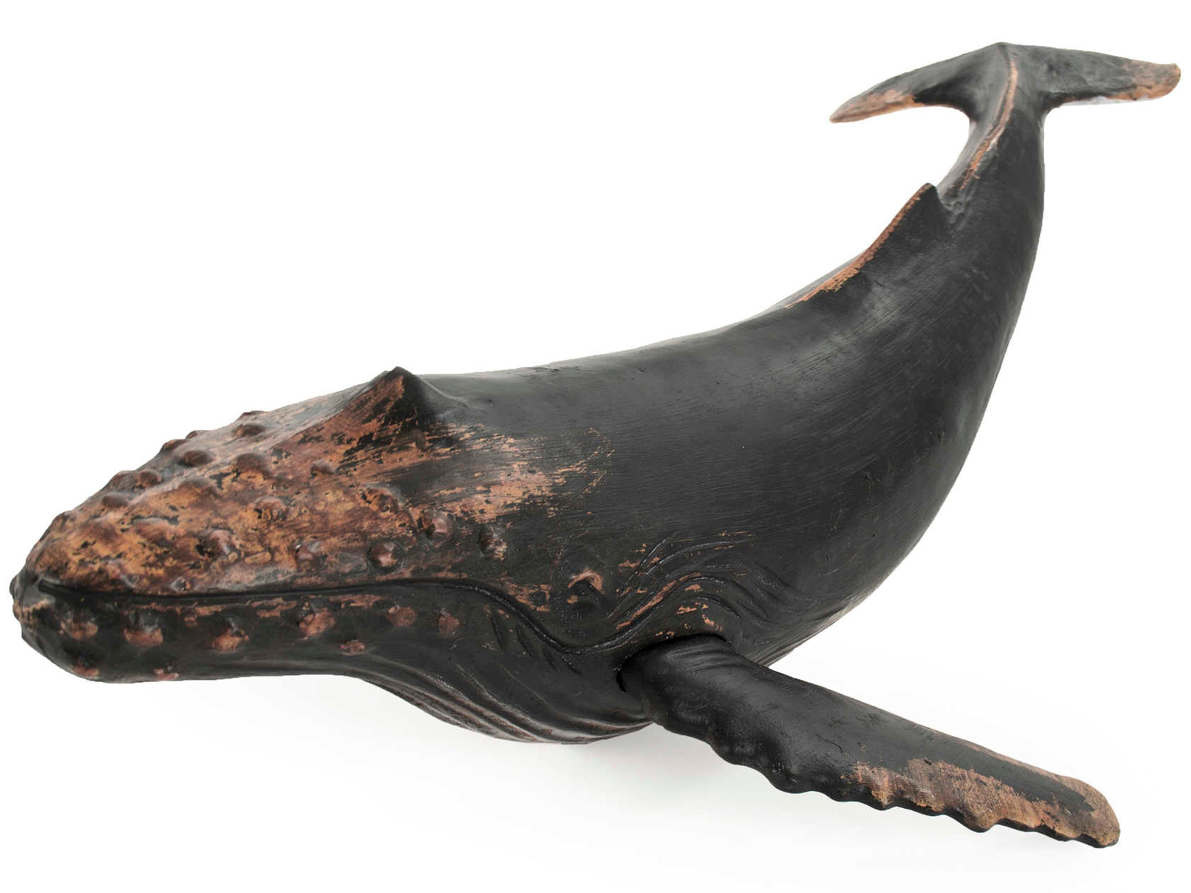 Zentique Distressed Black Humpback Whale Sculpture