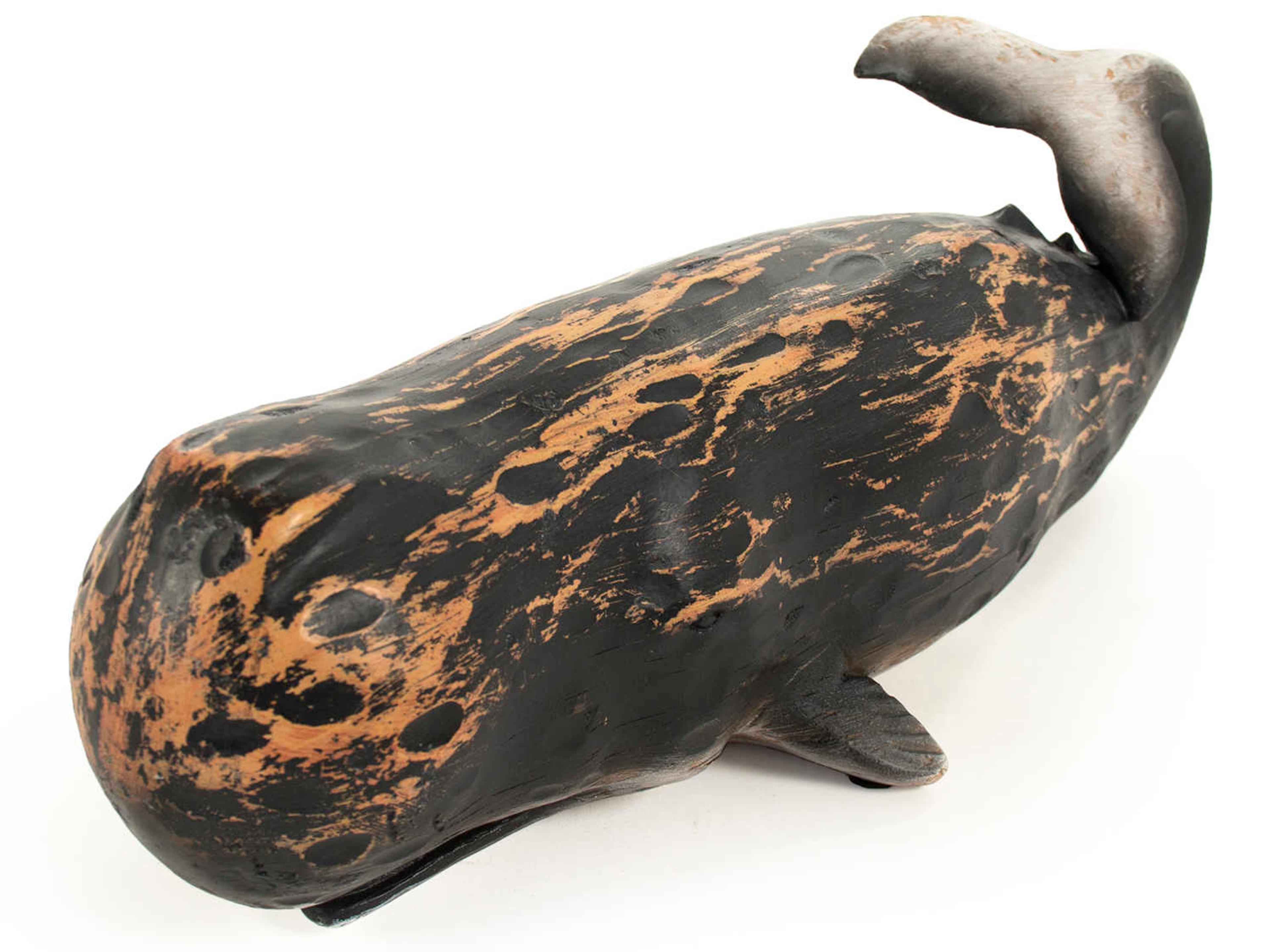 Zentique Distressed Black 6" Sperm Whale Sculpture