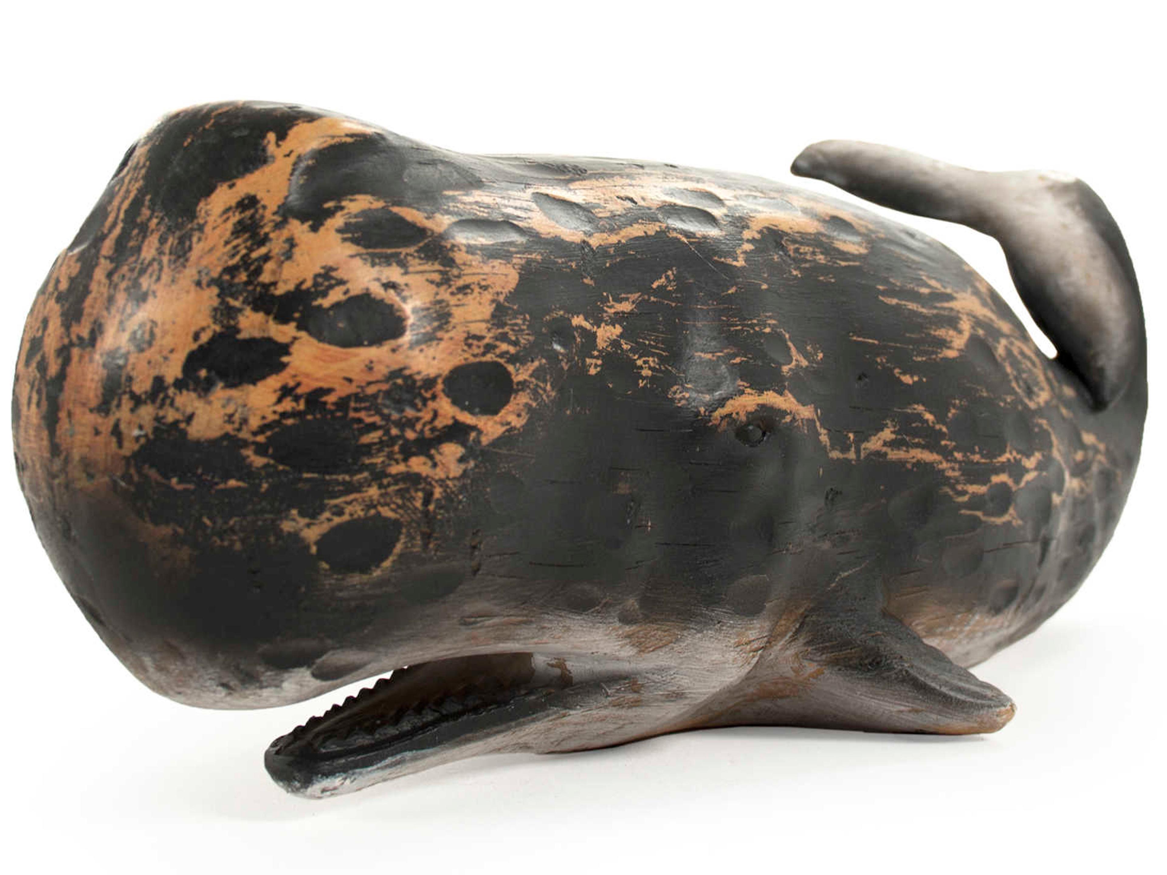 Zentique Distressed Black 6" Sperm Whale Sculpture