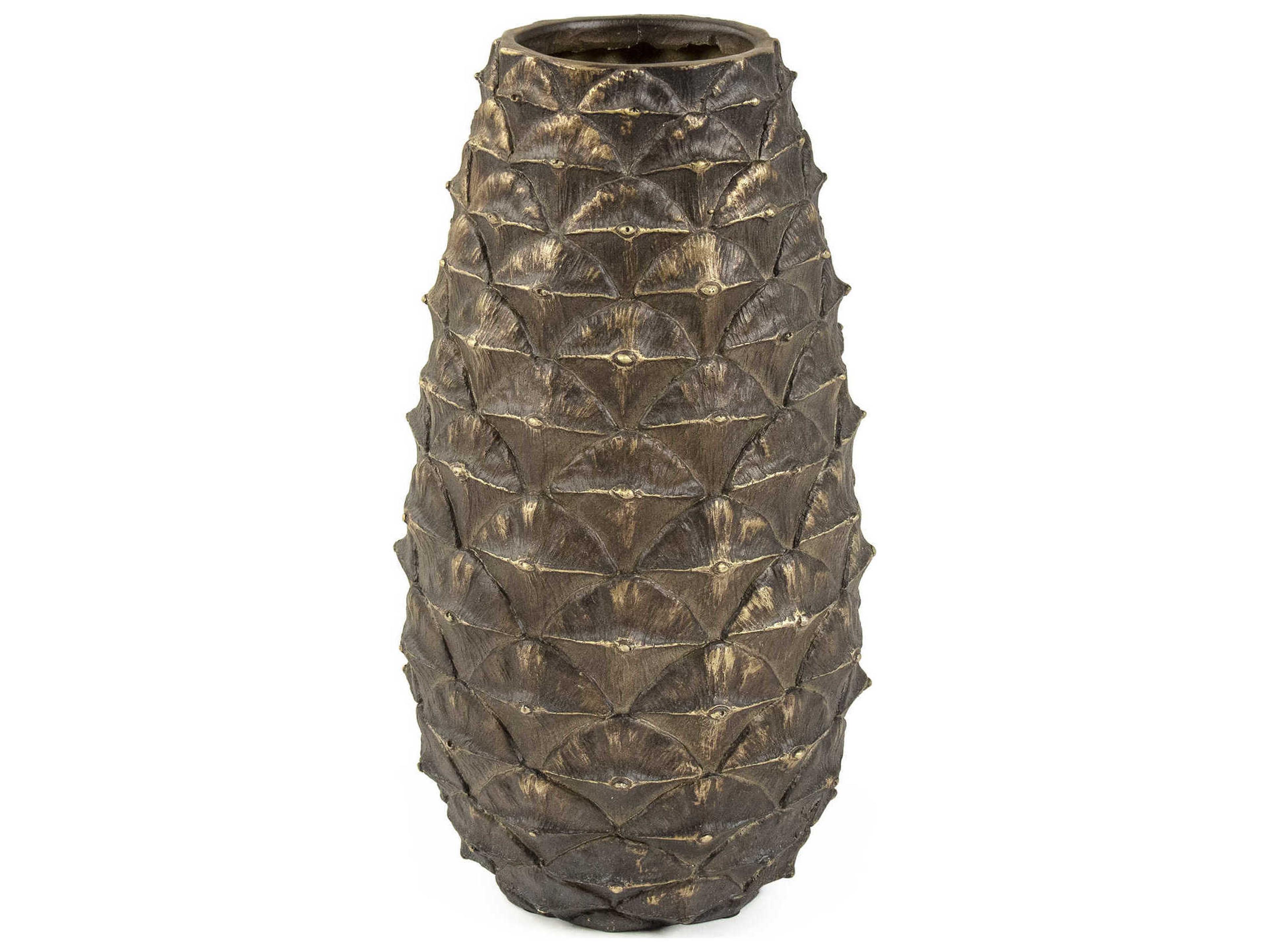 Zentique Distressed Bronze 14" High Pineapple Vase