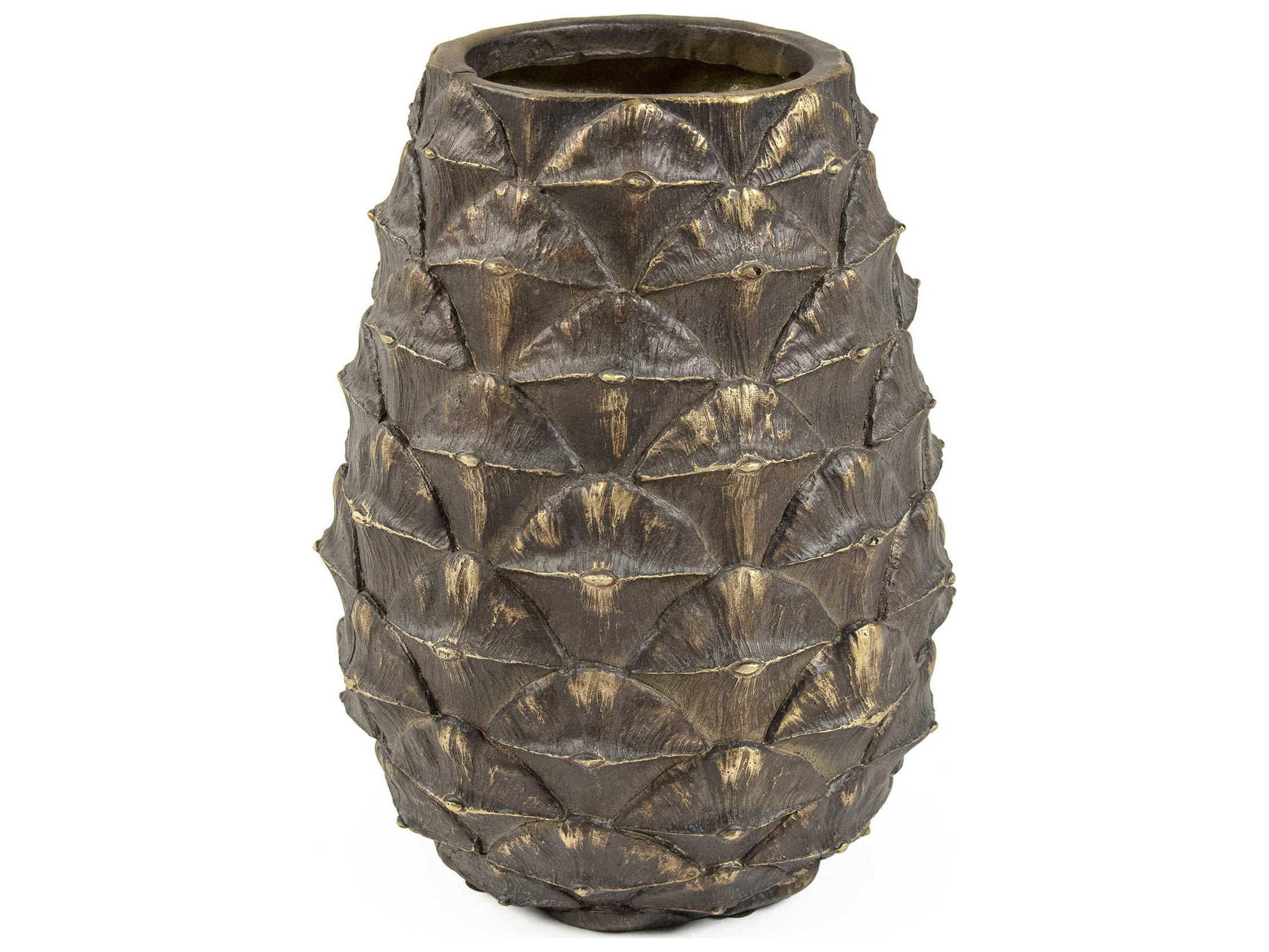 Zentique Distressed Bronze 10" High Pineapple Vase