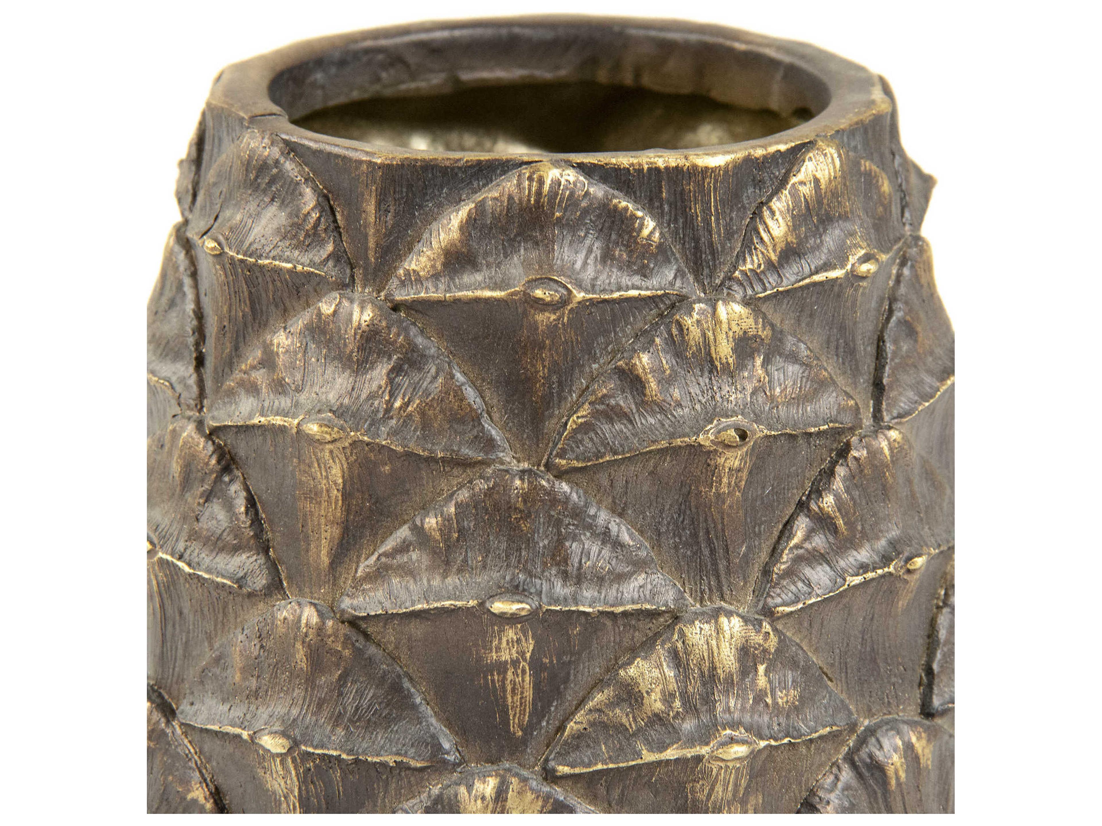 Zentique Distressed Bronze 10" High Pineapple Vase