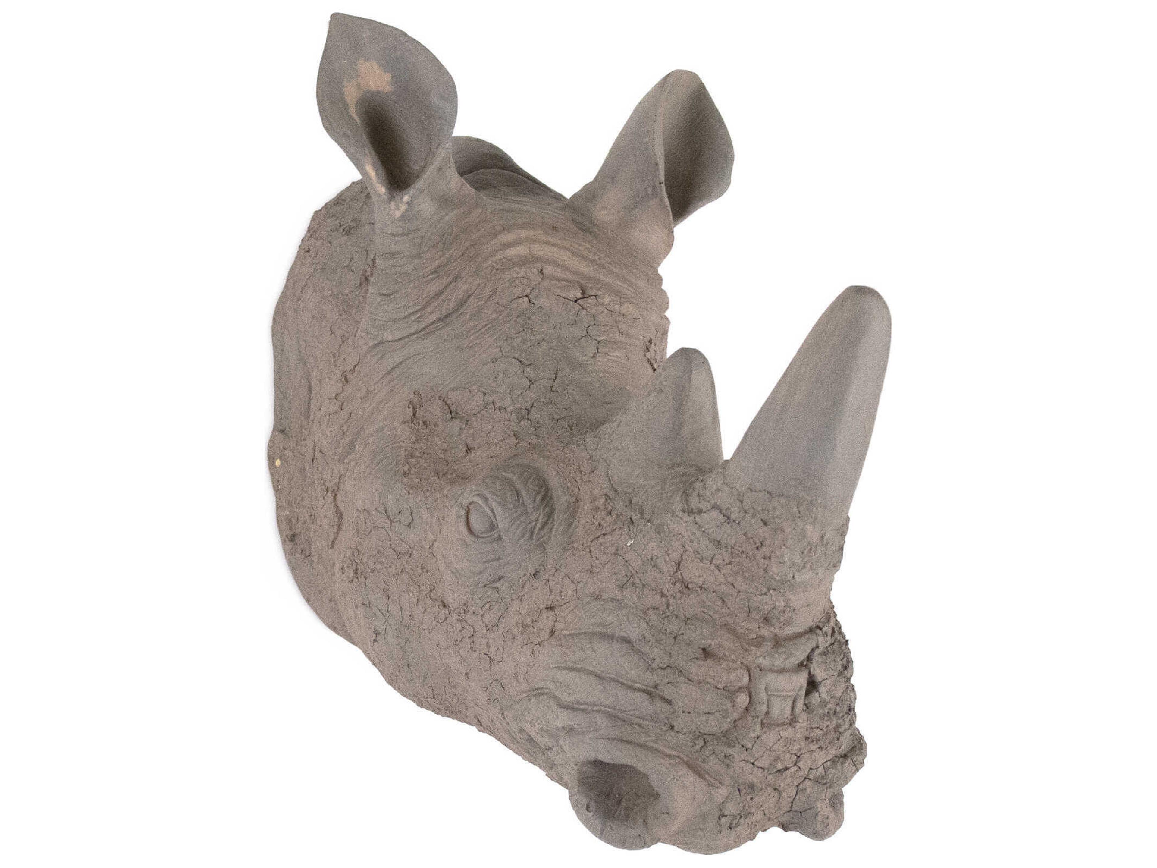 Zentique Resin Rhinoceros Head Matte Grey Brown Sculpture