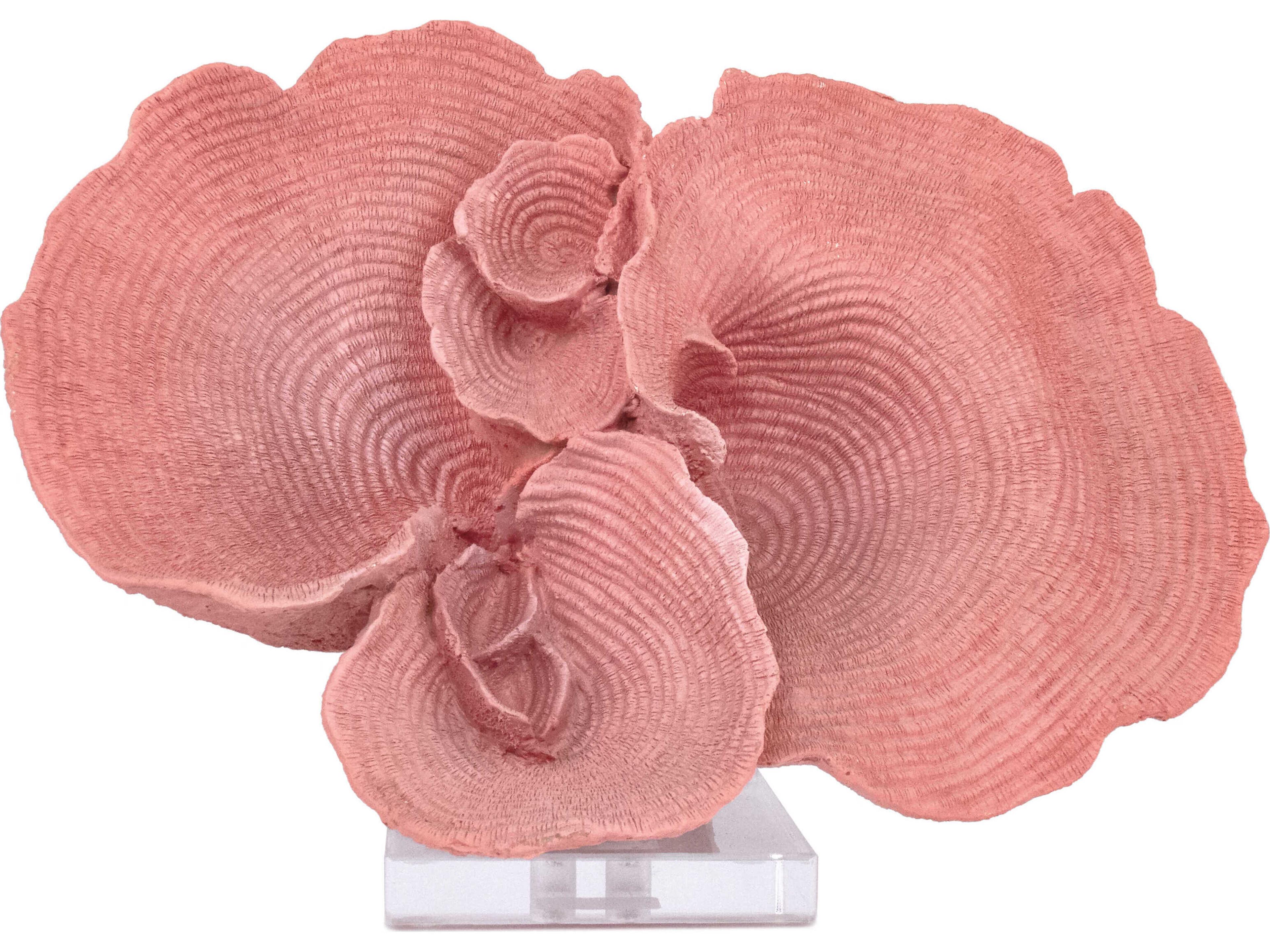 Coral on Acrylic Base Distressed Ombre Pink Decorative Accent