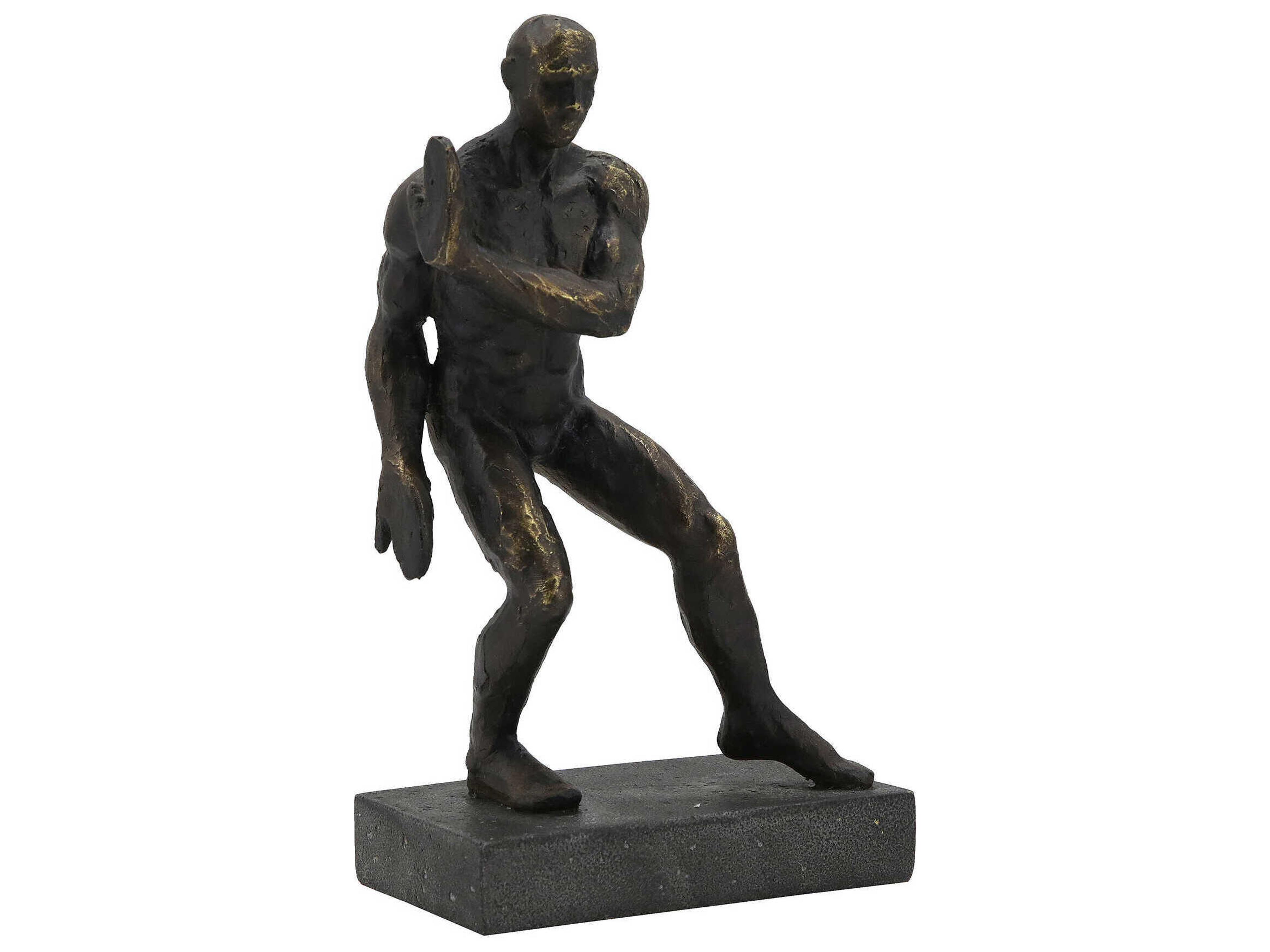 Zentique Pushing Men Rustic Dark Bronze Bookend
