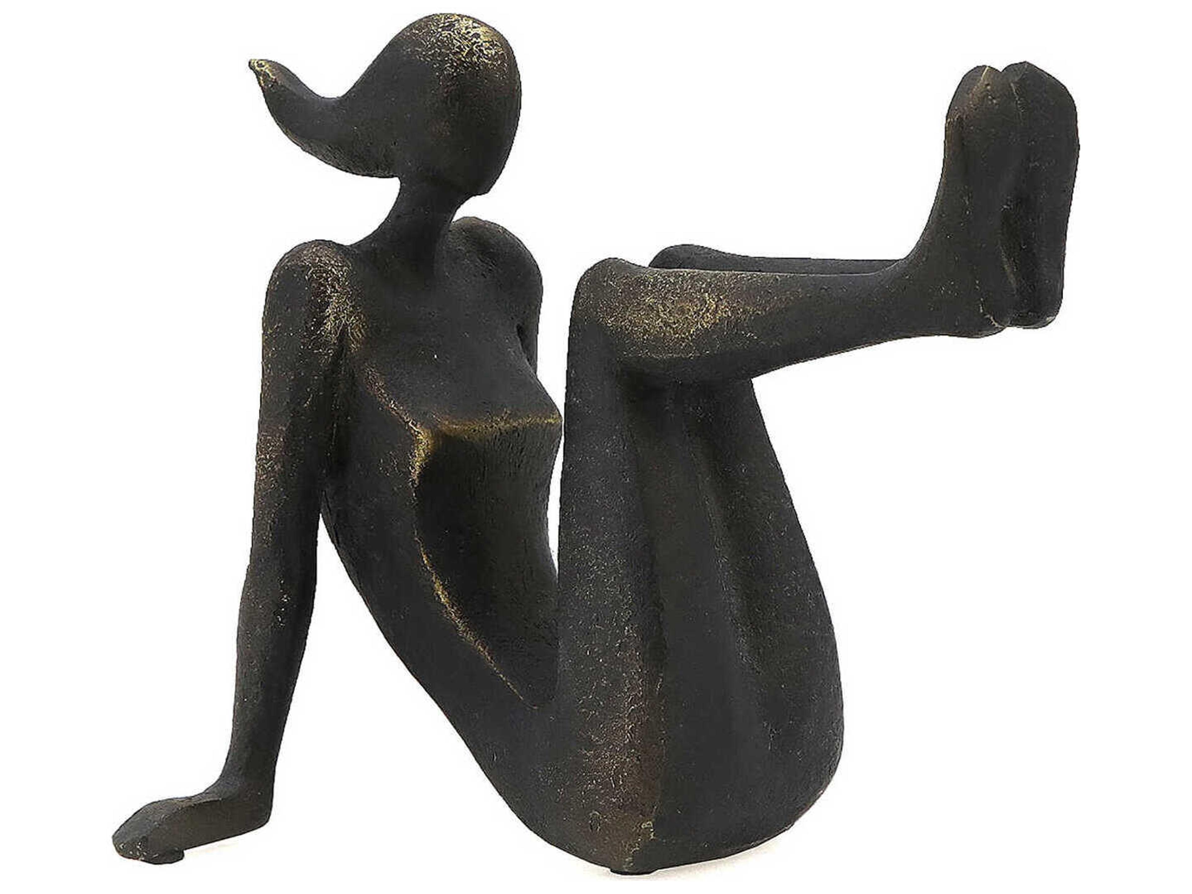 Zentique Pushing Women Rustic Dark Bronze Bookend