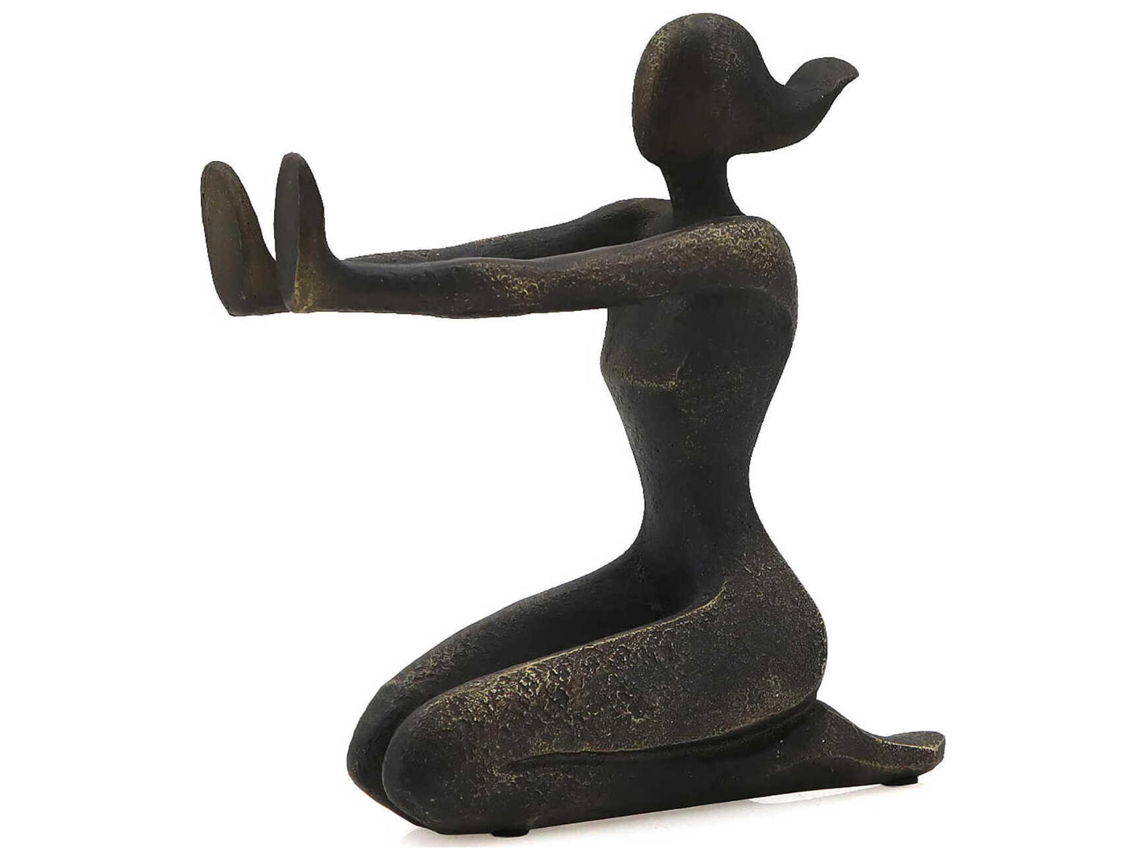 Zentique Pushing Women Rustic Dark Bronze Bookend