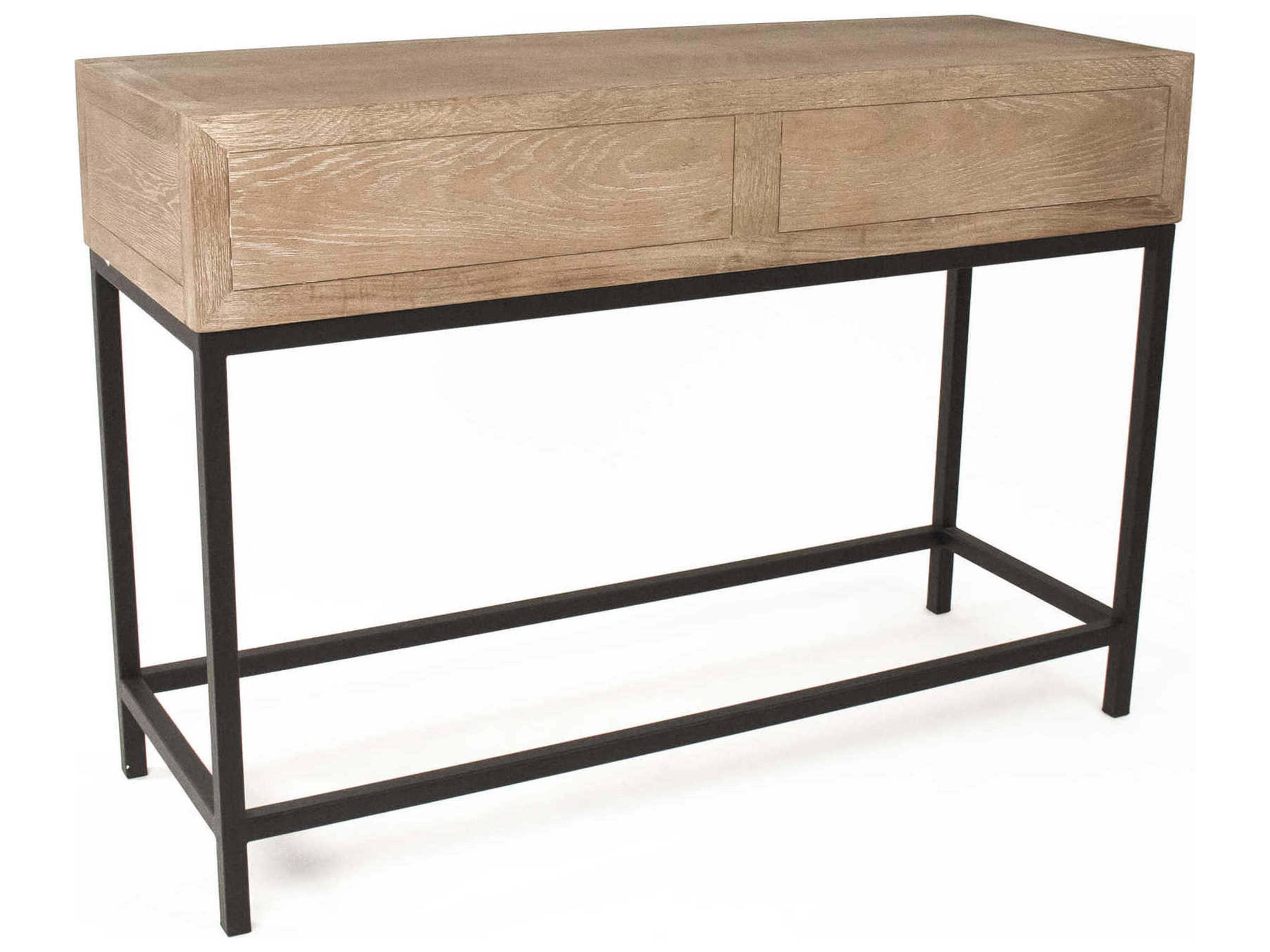 Zentique Finneas Rectangular Wood Limed Grey Oak Console Table