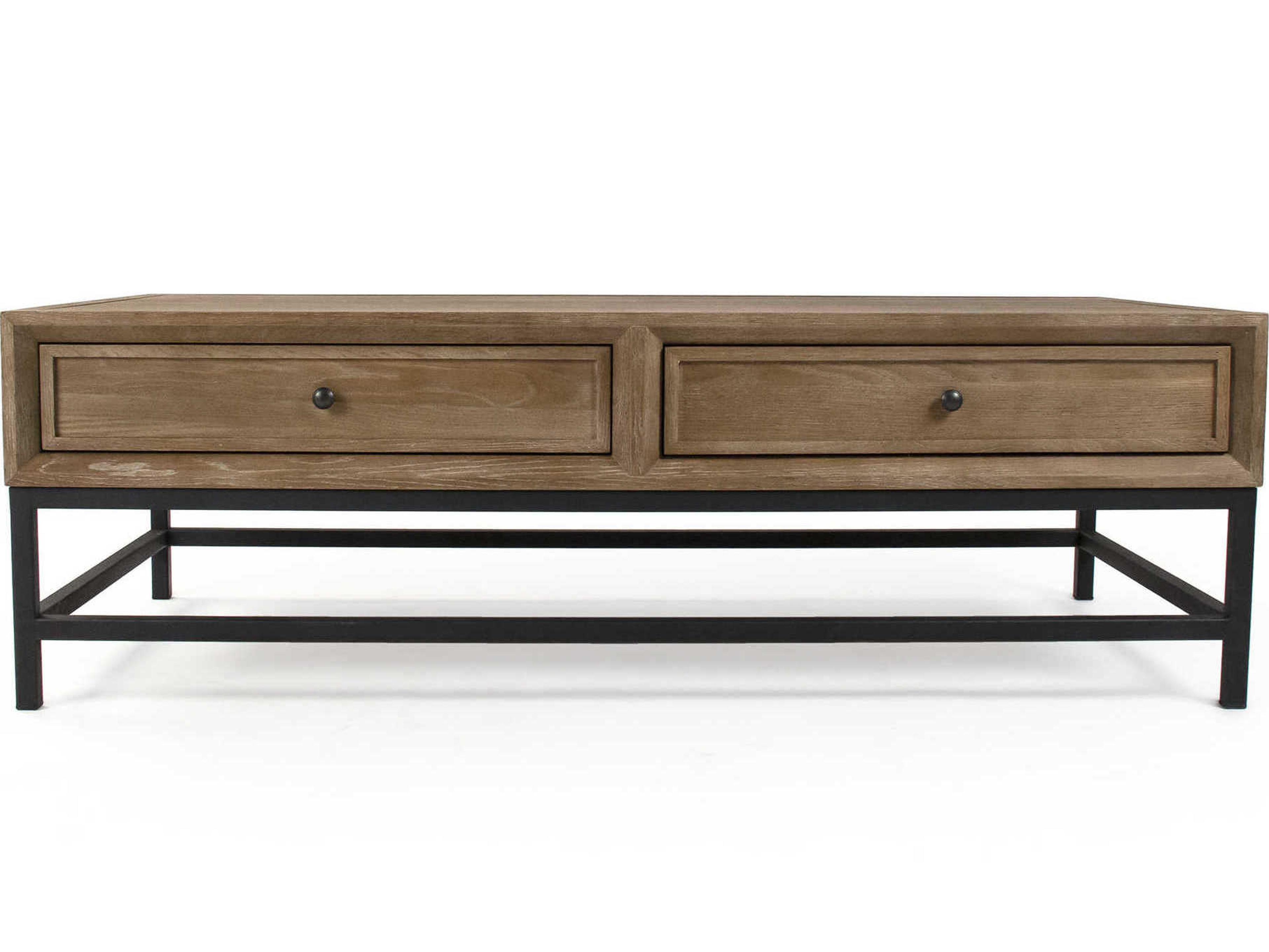 Zentique Finneas Rectangular Wood Limed Grey Oak Coffee Table
