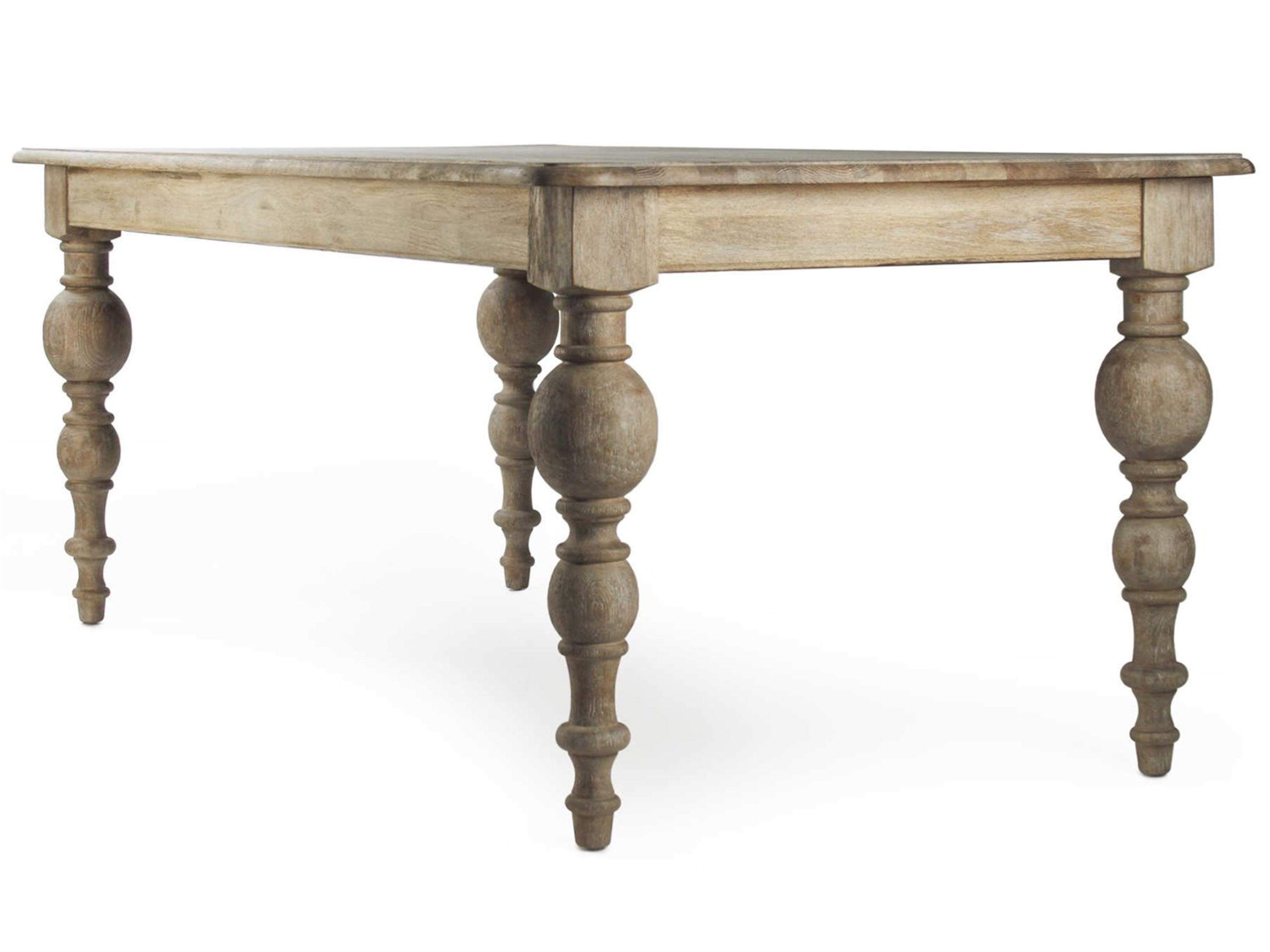 Zentique Rectangular Wood Limed Gray Oak Dining Table