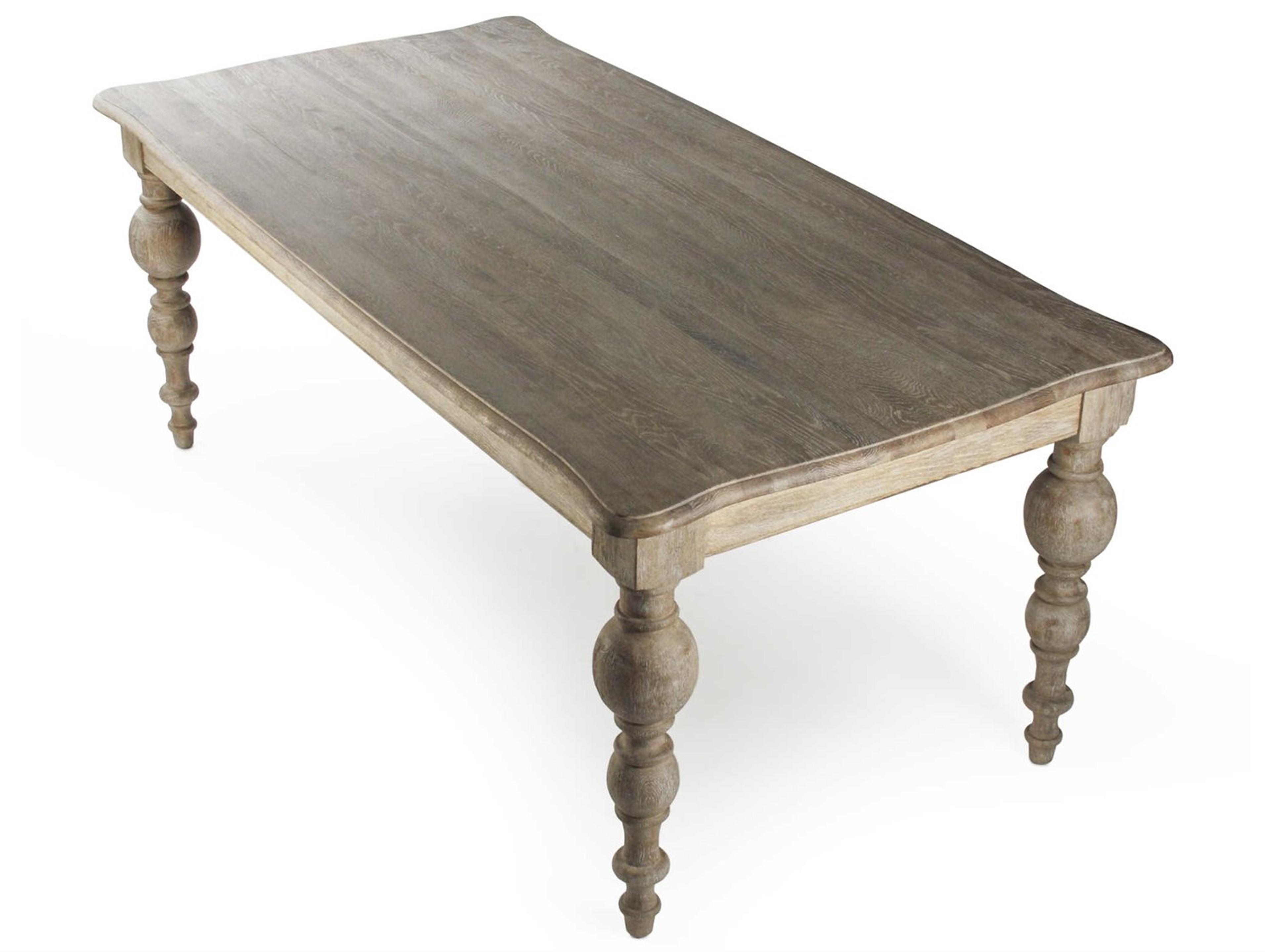 Zentique Rectangular Wood Limed Gray Oak Dining Table