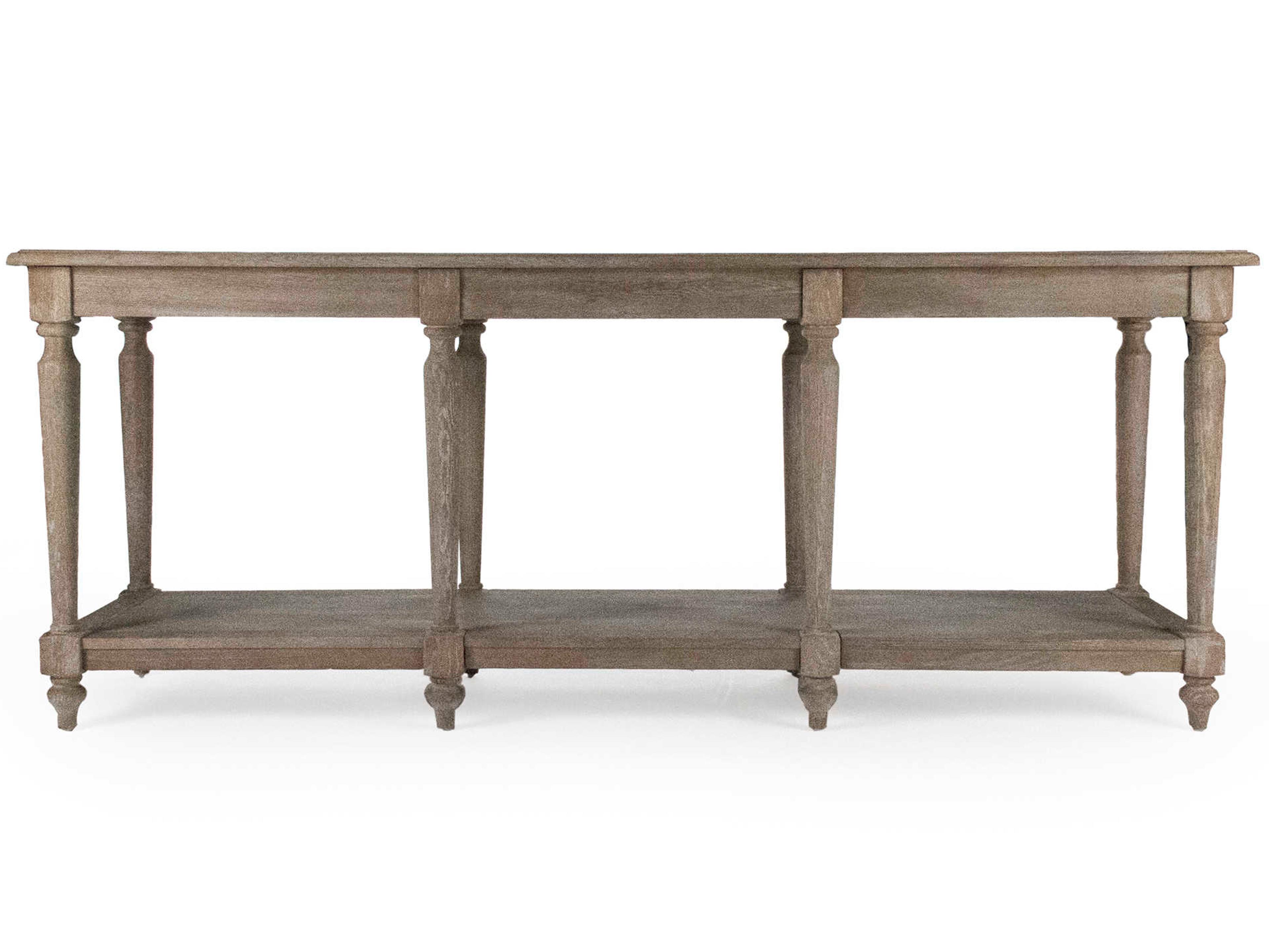 Zentique Alsace 78" Oak Wood Limed Grey Sideboard