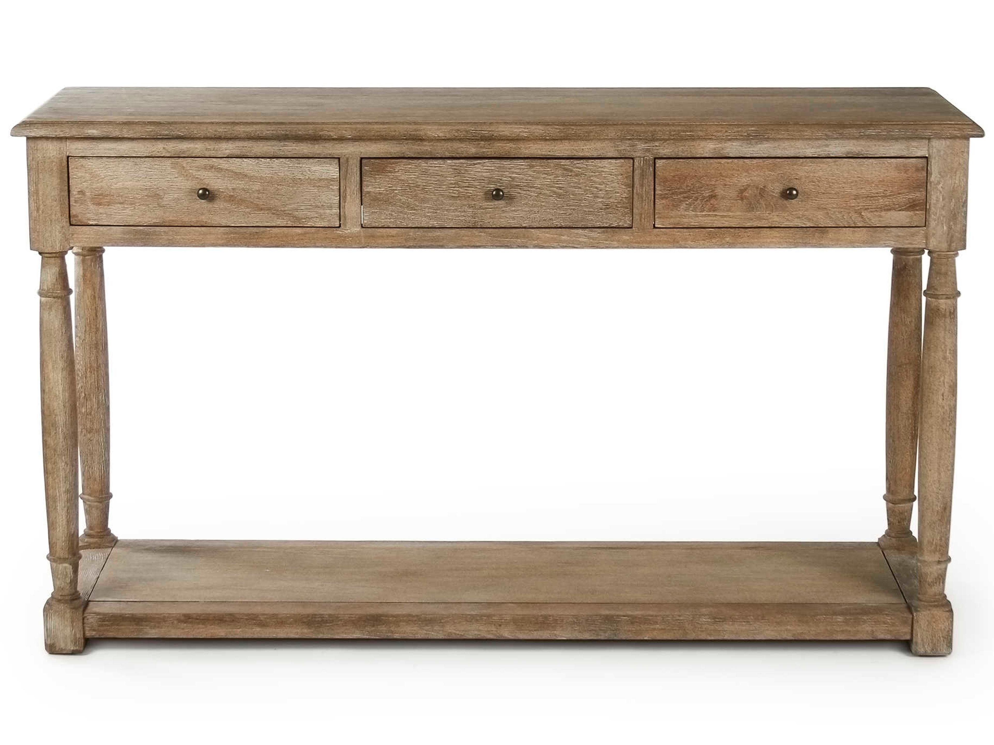 Zentique Rectangular Wood Limed Grey Console Table